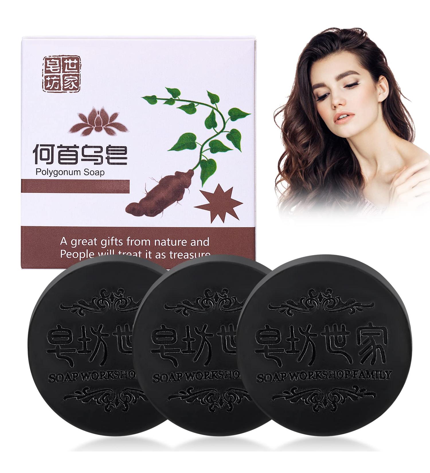 BROEYOUE 3 pieces Polygonum Multiflorum Shampoo Soap natural polygonum hair soap He Shou Wu shampoo soap promotes hair growth and prevents hair loss 3 pieces - Buy Online on GoSupps.com