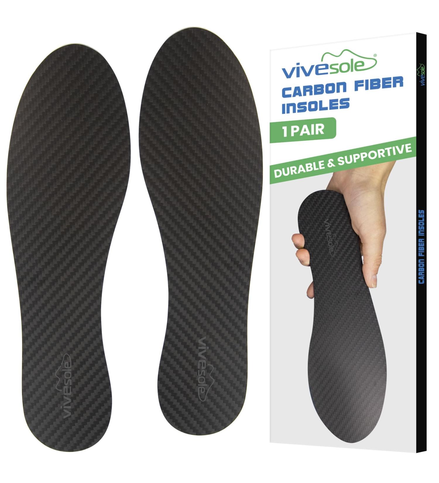 ViveSole Carbon Fiber Insoles for Men & Women | Hallux Rigid Relief Foot Fracture & Arthritis Support | Turf Toe Plate | Sports & Hiking | 4X-Large - Buy Online on GoSupps.com