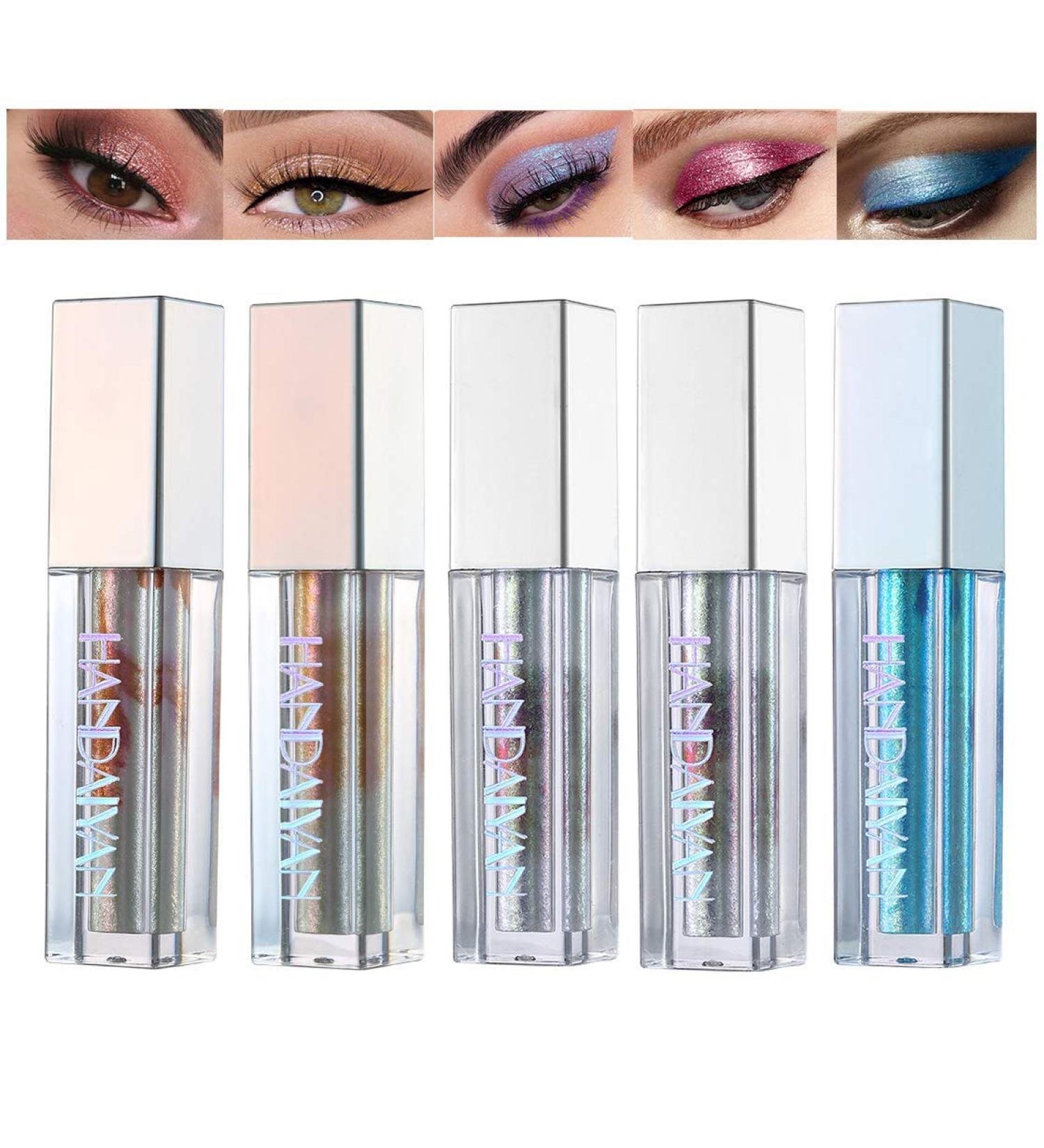 Shop 5 Colors Liquid Glitter Glossy Eyeshadow - Durable Waterproof Shimmer & Metallic Pigments | Beexy International Shipping - Buy Online on GoSupps.com