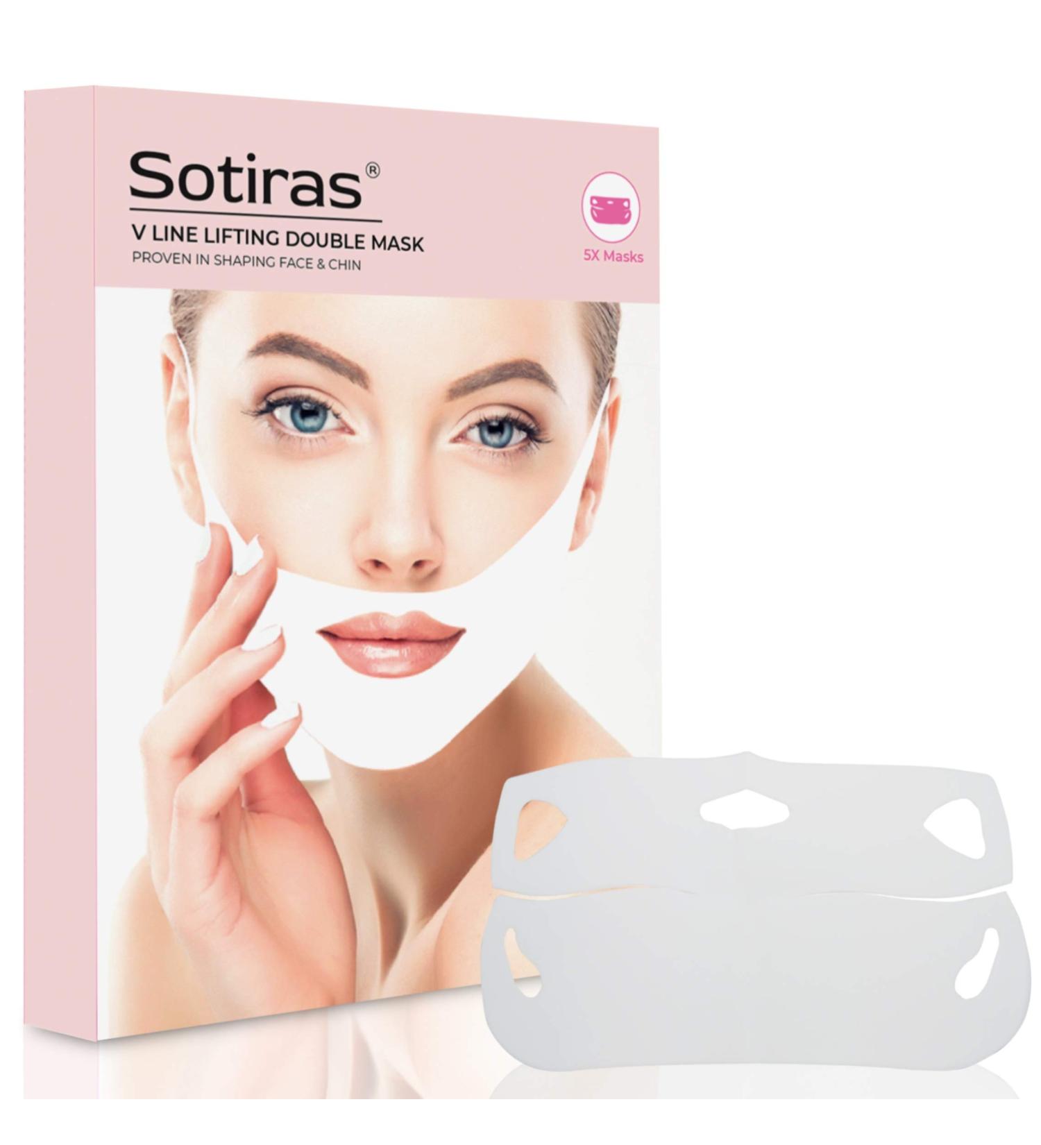 V-Shaped Slimming Face Mask - Double Chin Reducer for Firming & Contour Lifting - Instant Lift Strap Wrinkles Remover - 5 Pack - Buy Online on GoSupps.com