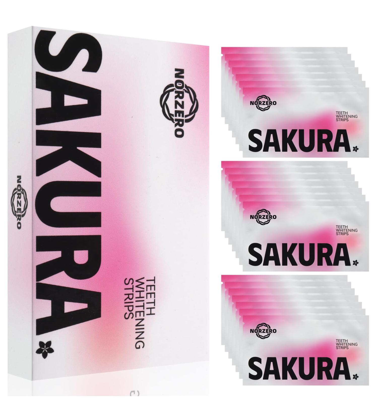 Teeth Whitening Strips - 42 Sensitive-Free Strips for Deep Stains Enamel-Safe & Non-Slip - Sakura Flavor (21 Treatments - Buy Online on GoSupps.com