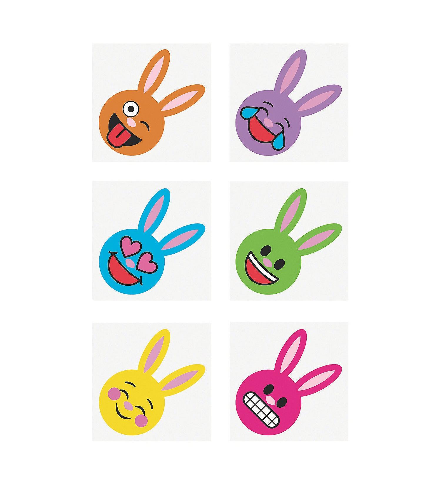 Easter Emoji Temporary Tattoos for Kids - Bulk set of 72 - Easter Egg Filler and Basket Toys