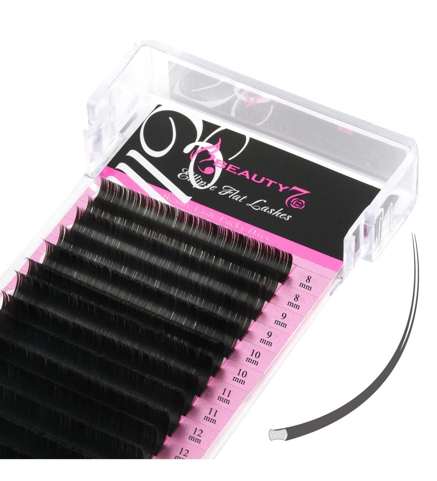 Beauty7 Flat Lash Extensions - C Curl 0.20 Mix Length 8-15mm | Individual Volume Lashes - 16 Rows Split Tips - Buy Online on GoSupps.com