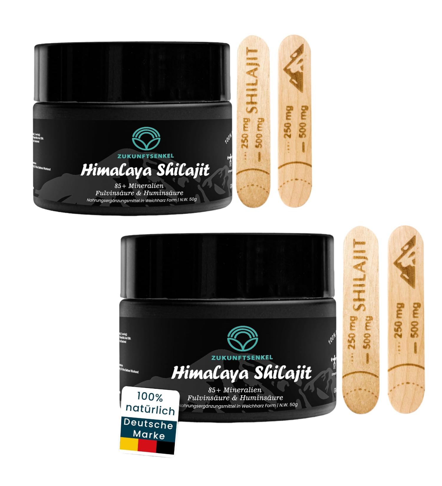 Shilajit Himalaya Gold 100% Pure Vegan Resin - High-Dose Energy Booster 50g (2 Pack) | High Potency Fulvic Acid for Immune Support - Buy Online on GoSupps.com