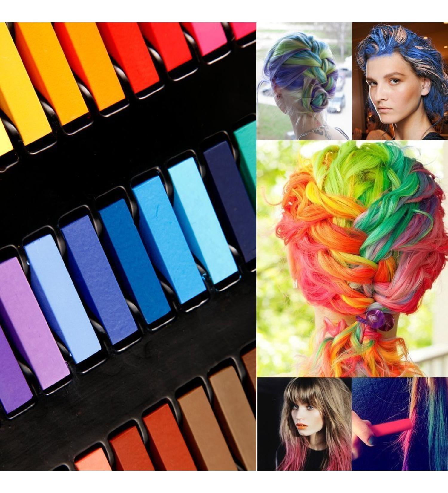E FAST CE4 36 Color DIY Hair Chalk Temporary Hair Color Pastel Hair Dye Set Non-toxic - Buy Online on GoSupps.com
