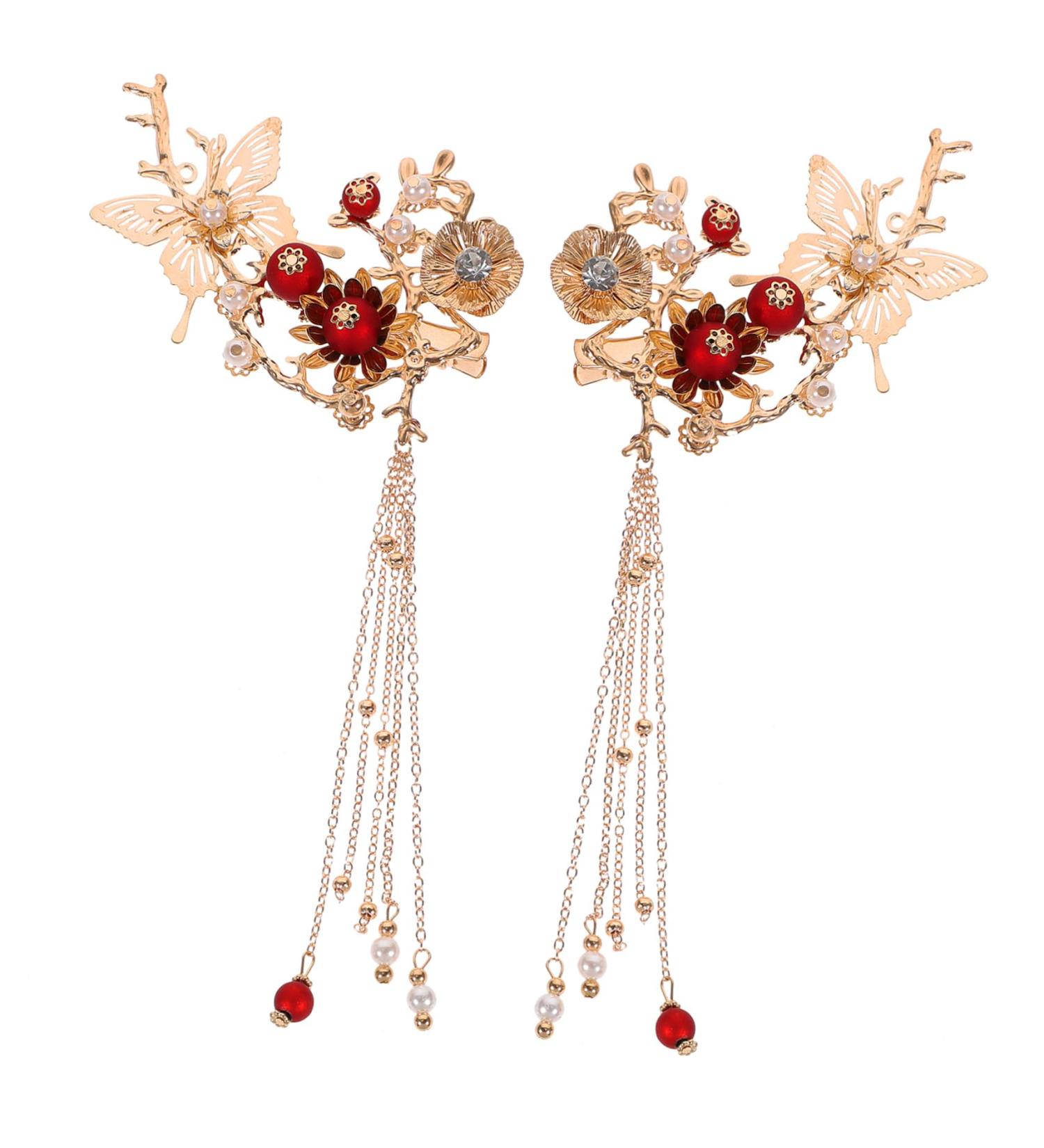 Angoily 1 Pair Vintage Hair Clips Hair Accessory for Women Chinese Style Hair Accessories Metal Tassel Barrettes Hair Barrettes Vintage Decor Hair Decorations Metal Hair Claw Clips Wedding - Buy Online on GoSupps.com