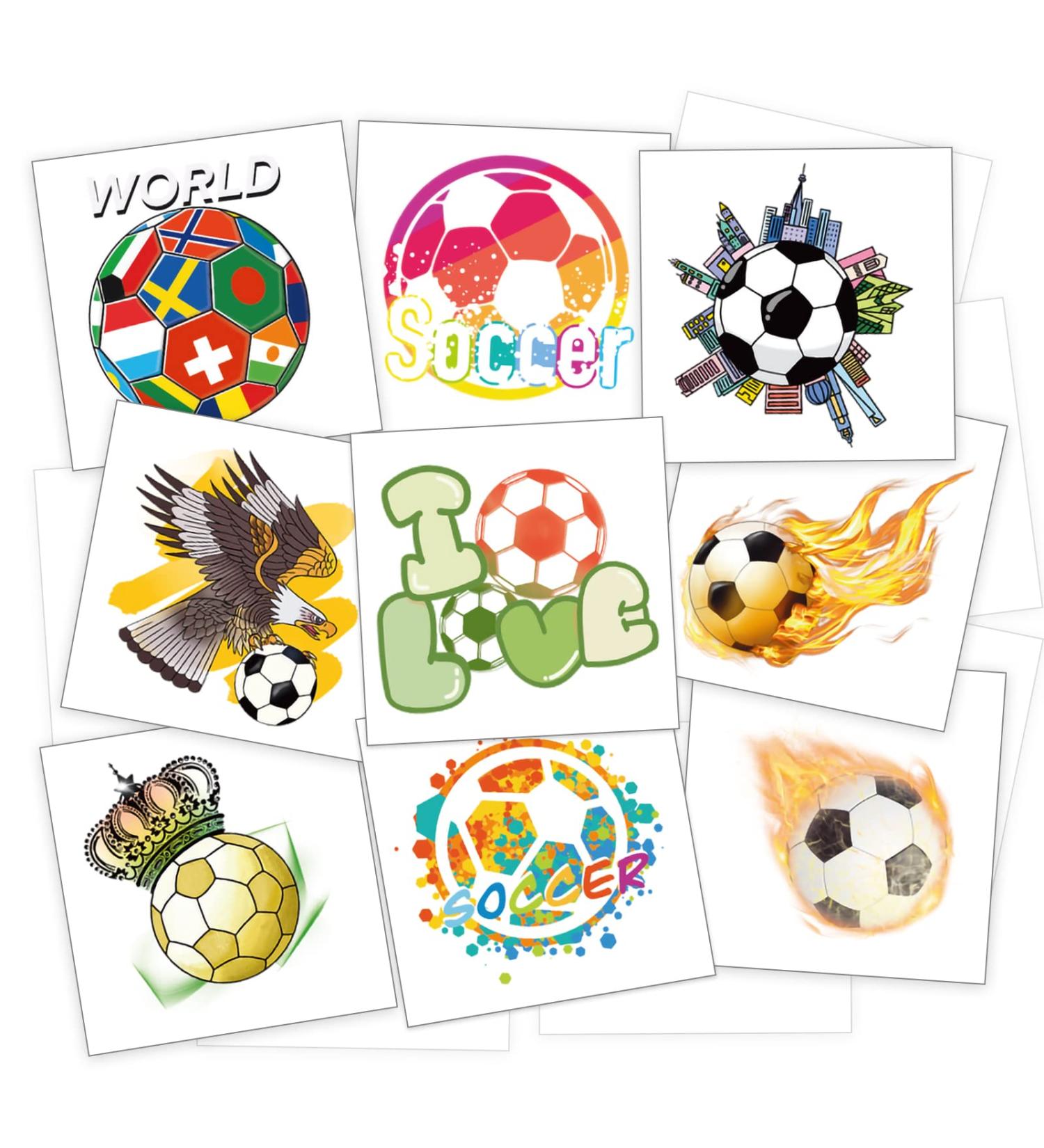 Metker Soccer Sports Waterproof Temporary Tattoos - 140 Piece Soccer Theme Individual Stickers for Adults and Kids - Ideal for Parties and Group Events - Buy Online on GoSupps.com