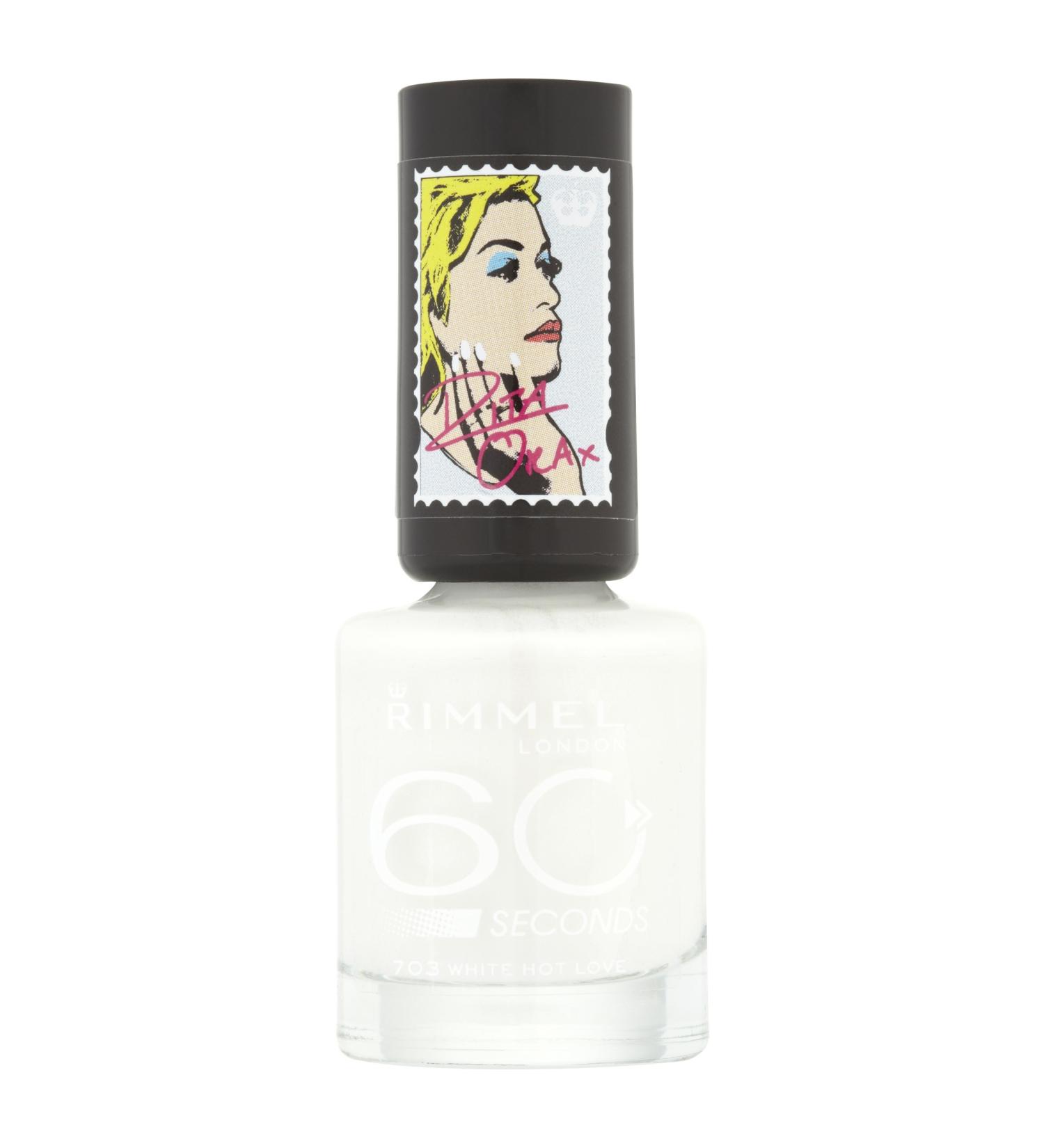 Rimmel London 60 Seconds Nail Polish by Rita Ora White Hot Love White Hot Love 8 ml (Pack of 1)
