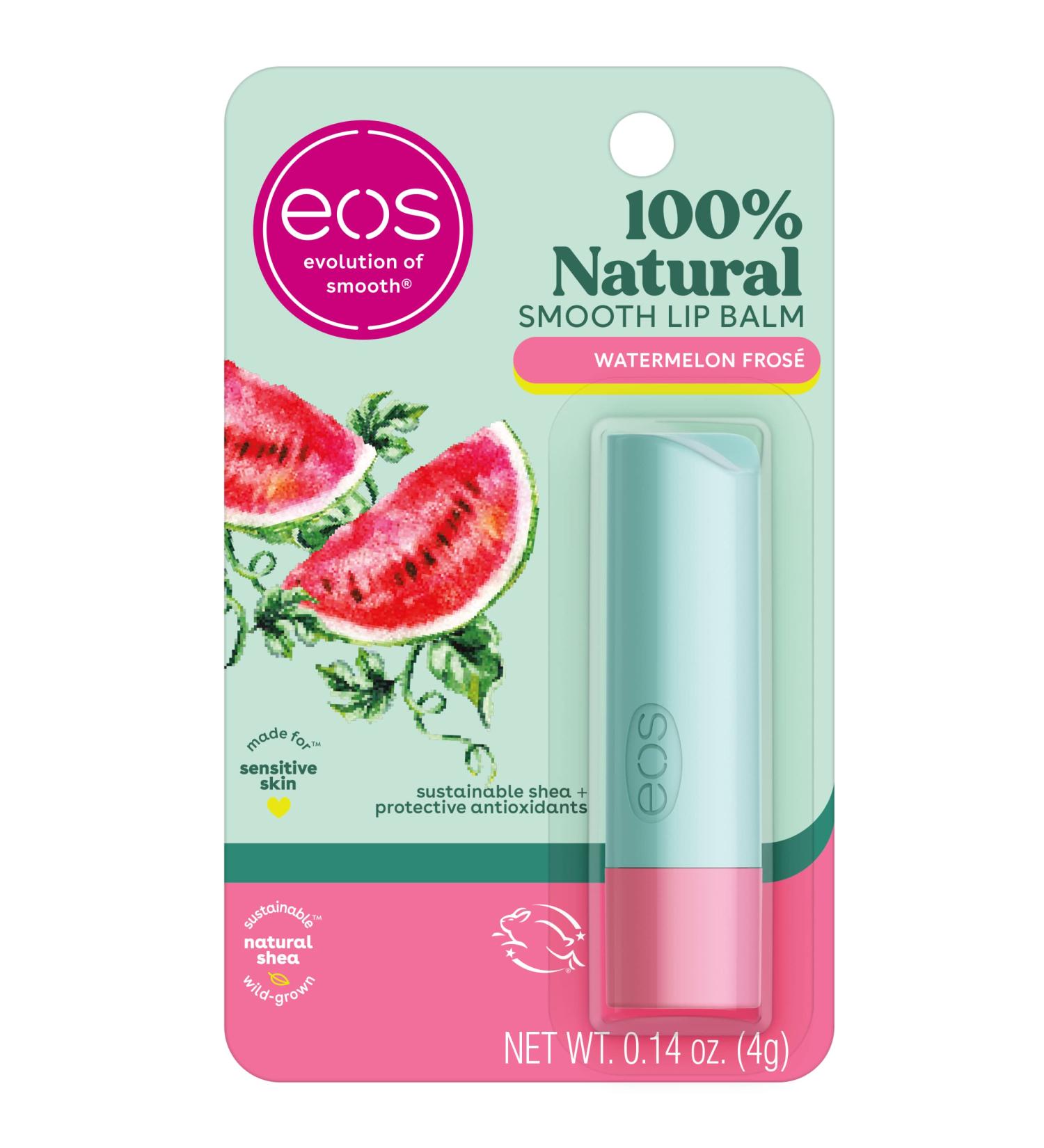 EOS Watermelon Fros Natural Lip Balm 0.14 oz - Dermatologist Recommended, Sensitive Skin, All-Day Moisture - Buy Online on GoSupps.com