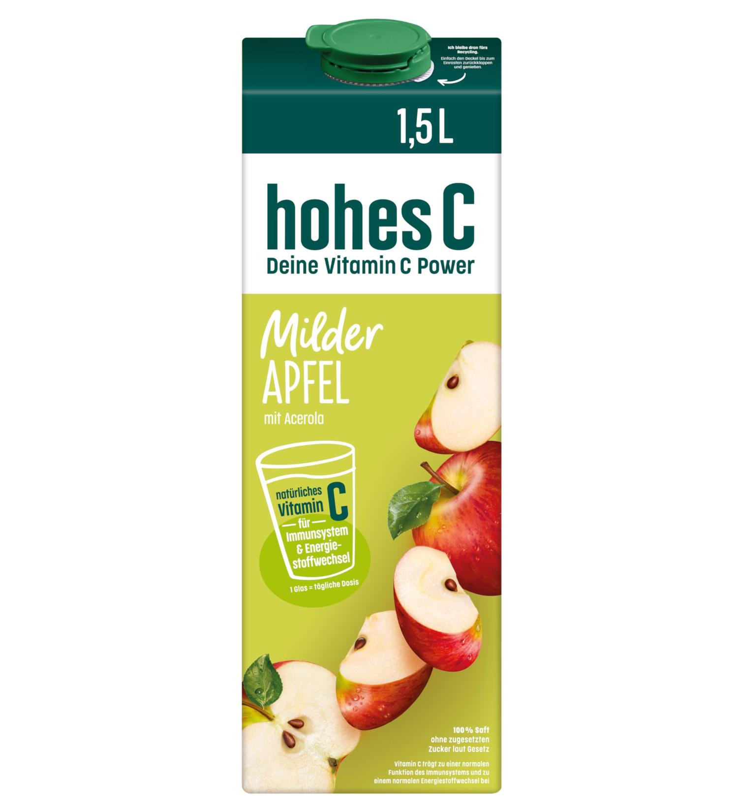 High C Mild Apple Juice 1.5L - 100% Vegan No Added Sugar Rich in Vitamin C Low Acidity - International Shipping Available - Buy Online on GoSupps.com