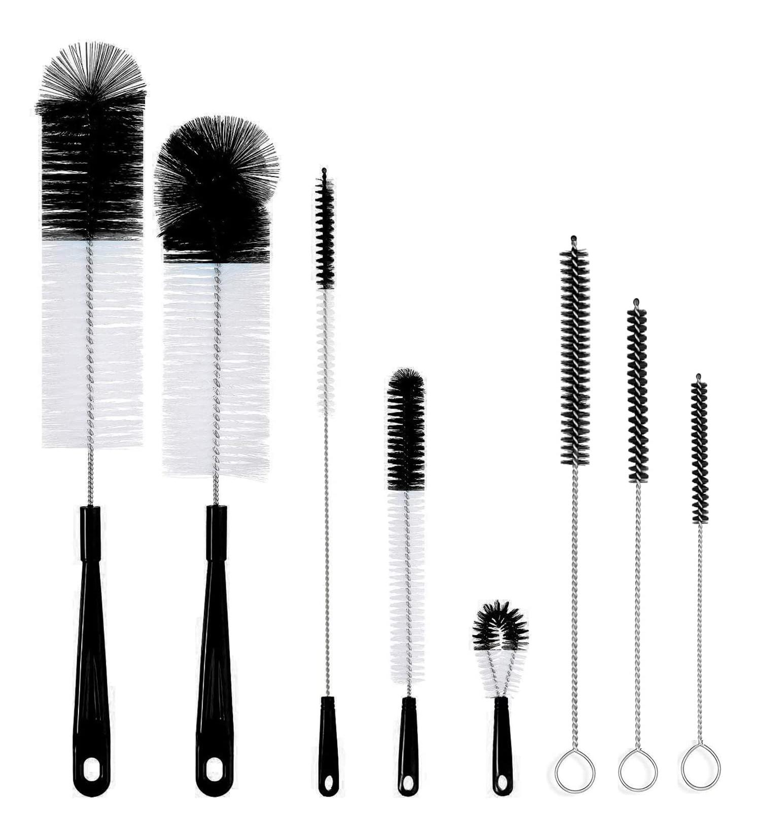 AUMA 8 Pack Bottle Cleaning Brush Set - Long Handle Bottle Cleaner for Washing Narrow Wine/Beer Bottles HydroFlask Tumbler Thermos Sports Water Bottles Kettle/Lid Brush Straw Brush Black - Buy Online on GoSupps.com