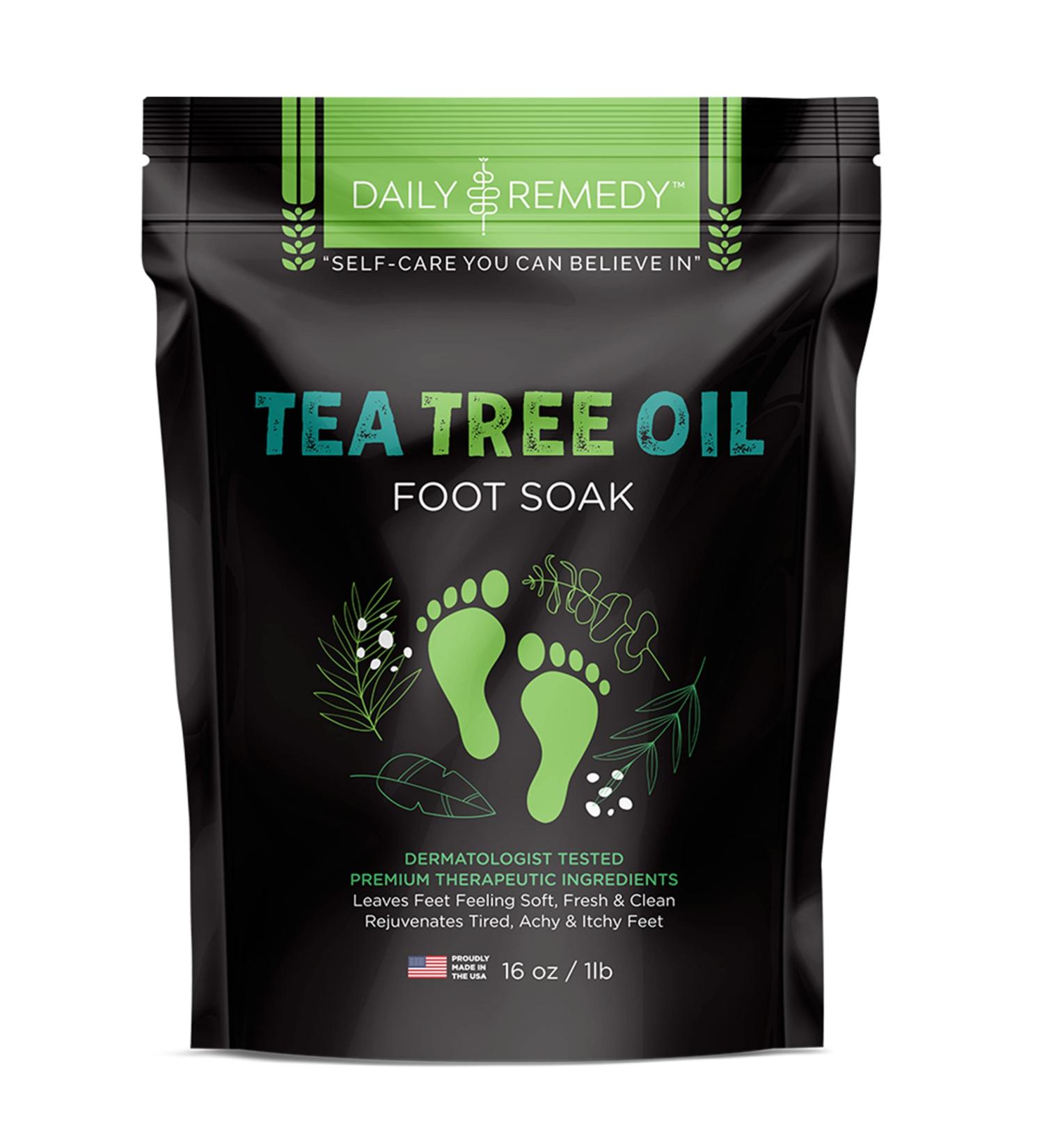 Tea Tree Oil Foot Soak with Epsom Salt - Made in USA | For Toenail Athletes Foot & Stubborn Odor | Softens Calluses, Soothes Sore Feet | 16 oz - Buy Online on GoSupps.com