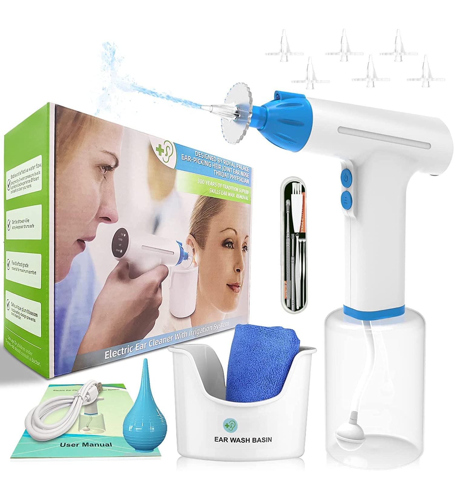 Pirzlqie Electric Ear Wax Removal Kit with LED Light | Safe & Effective Ear Irrigation System | 3 Water Pressure Modes | for Adults - Buy Online on GoSupps.com