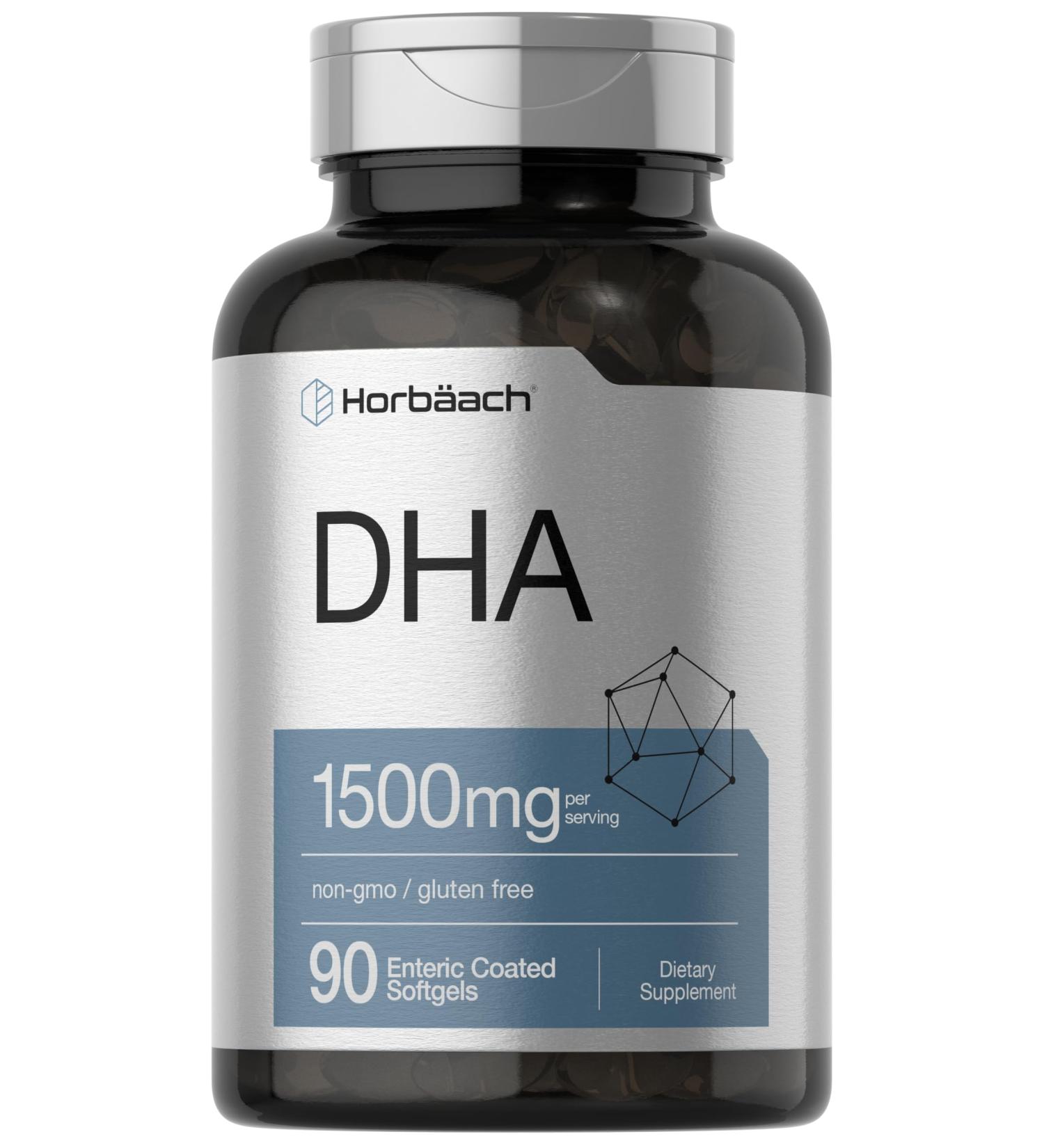 Horbaach DHA Supplement 1500mg | 90 Softgels | EPA Omega 3 DHA | Non-GMO Gluten Free - Buy Online on GoSupps.com