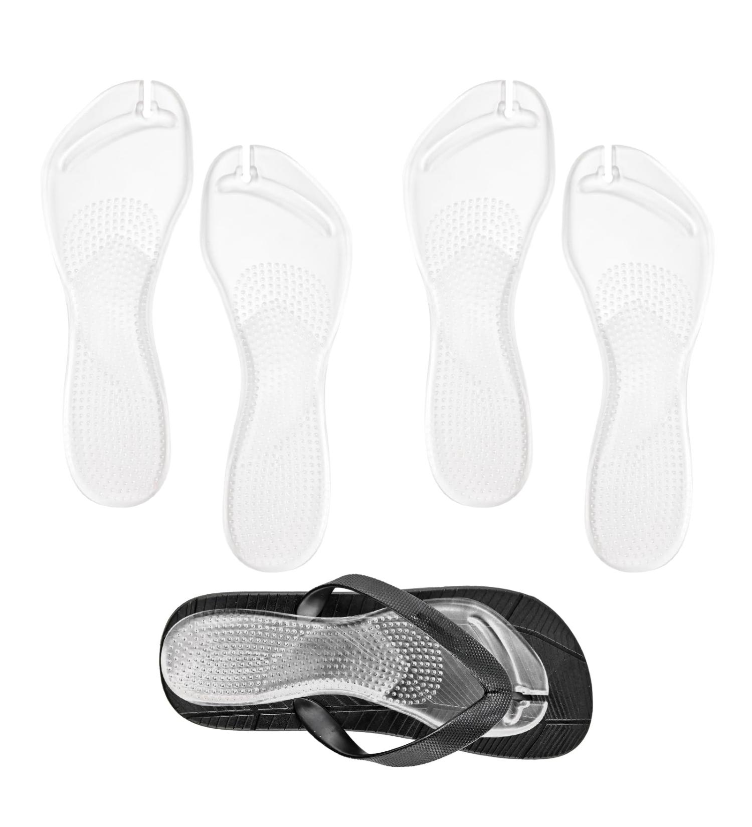 2 Pair Gel Cushion Insoles for Arch Support | Non-Slip Flip Flop & Sandal Inserts for Foot Pain Relief - International Shipping Available - Buy Online on GoSupps.com