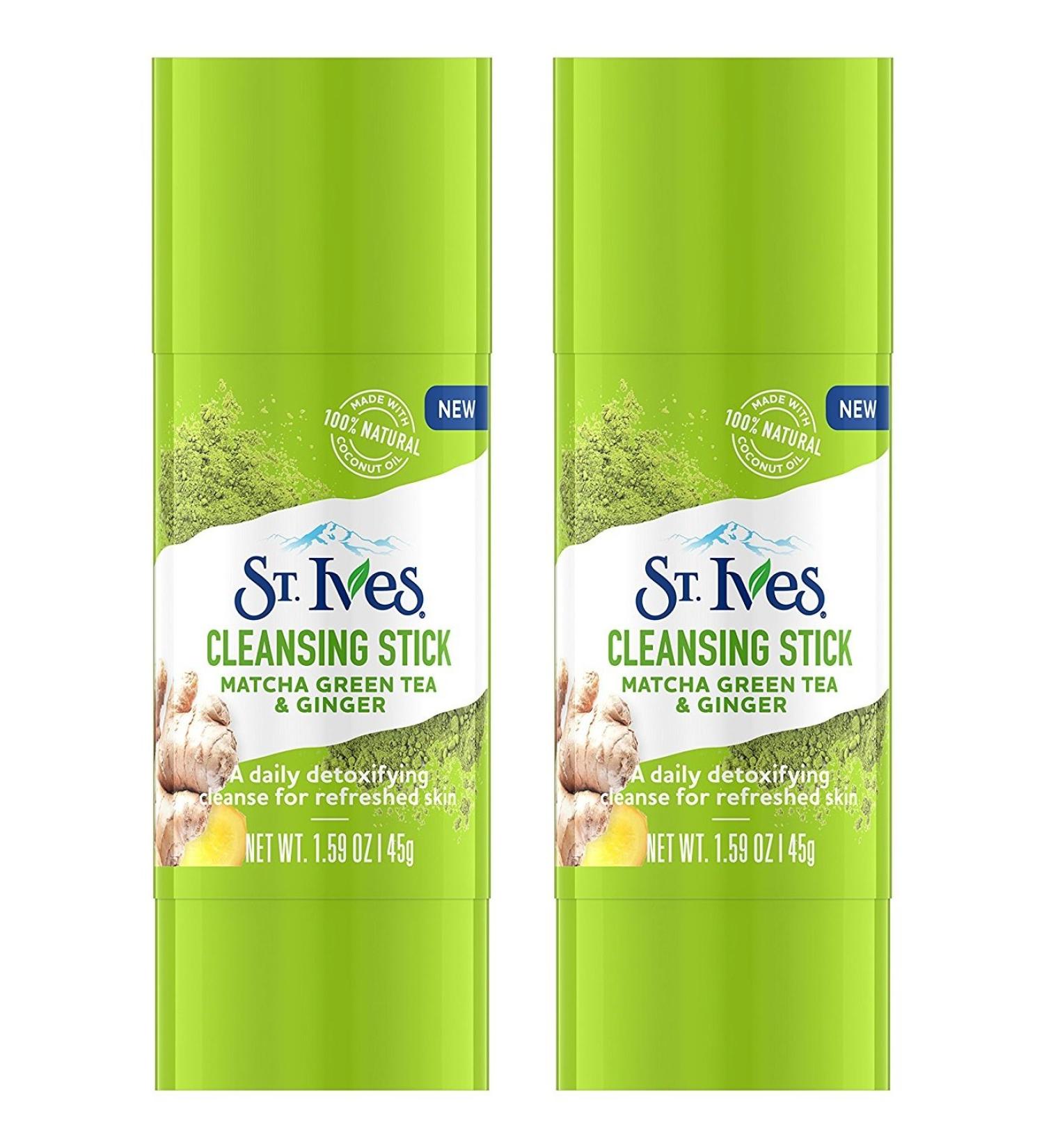St. Ives Detox Me Daily Cleansing Stick Matcha Green Tea & Ginger 1.6 Ounce (Pack of 2)