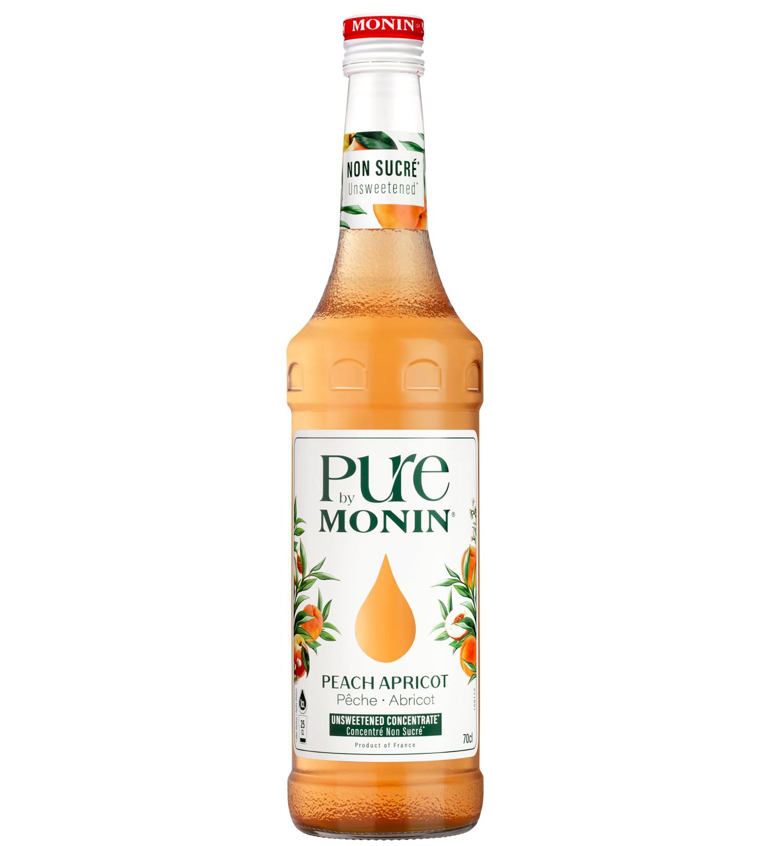 PURE by Monin Peach Apricot For Sugar Free or Low Sweetened Drinks 70cl - Buy Online on GoSupps.com