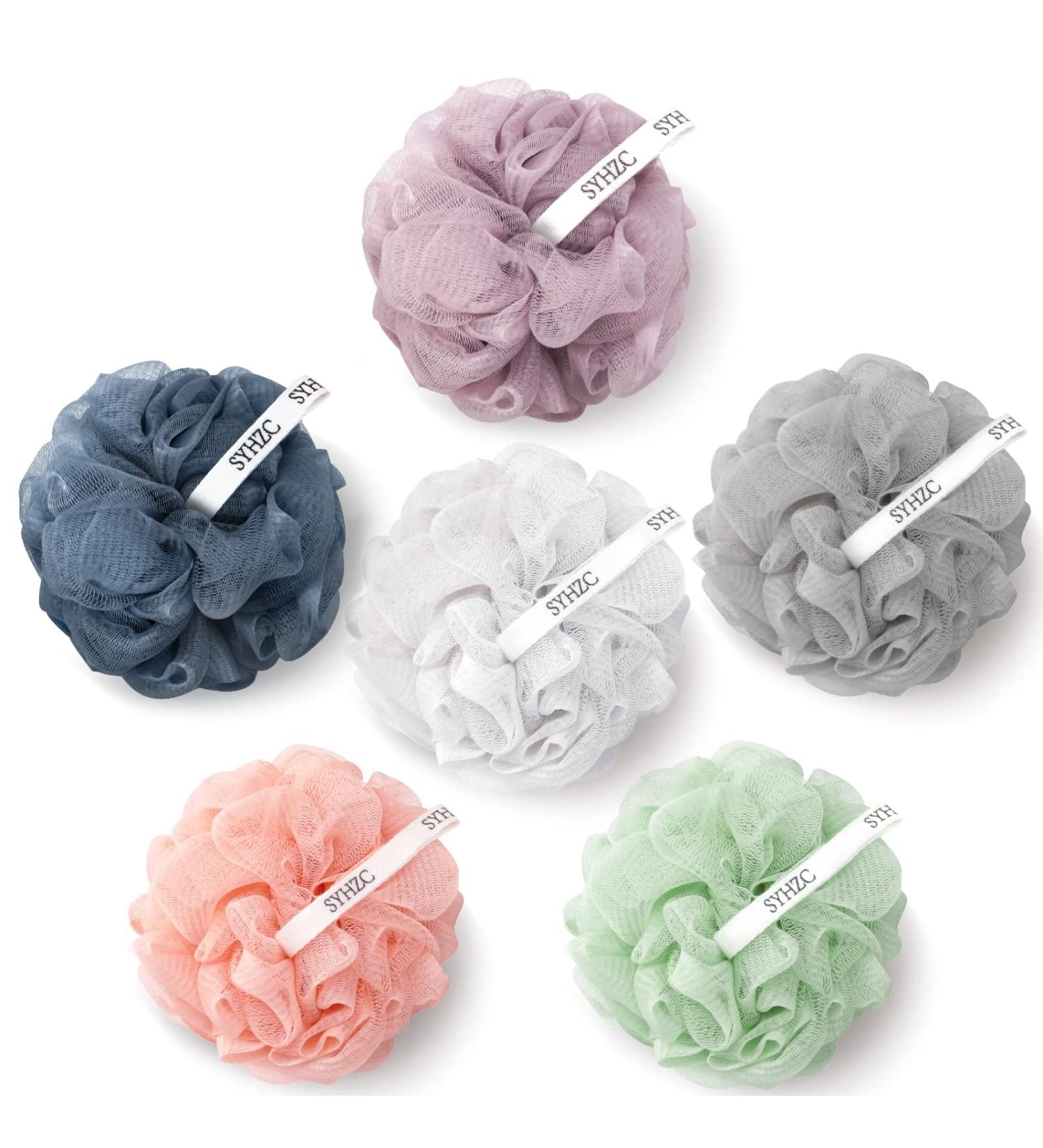 SYHZC Loofah Mesh Pouf Shower Puff for Women and Men Soft Shower Pouf Exfoliating Bath Scrunchie Multi Pack Body Puff - Buy Online on GoSupps.com