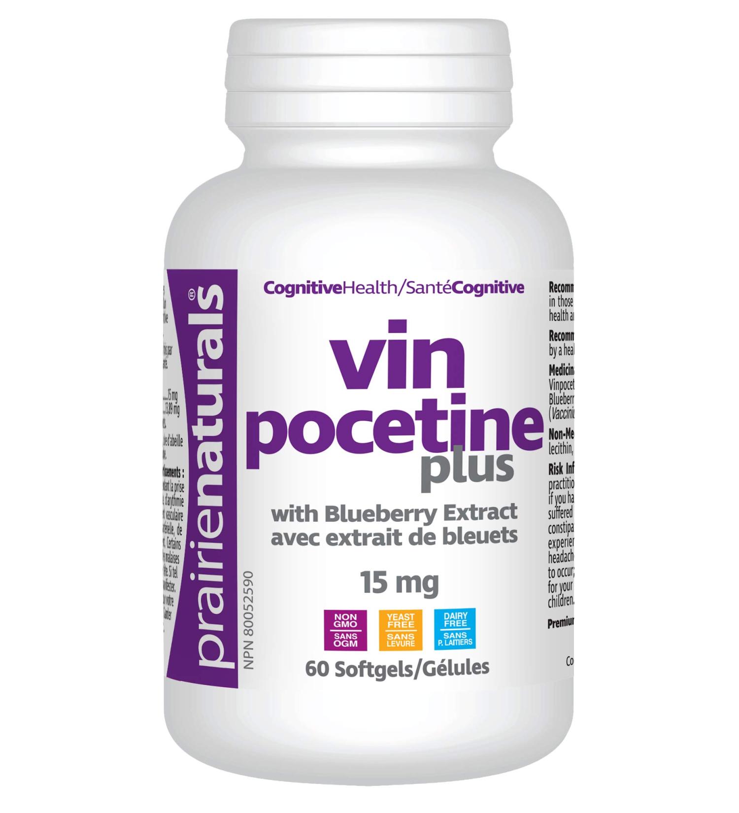 Prairie Naturals Vinpocetine with Blueberry Softgel - 60 Count Blueberry 60 count (Pack of 1) - Buy Online on GoSupps.com
