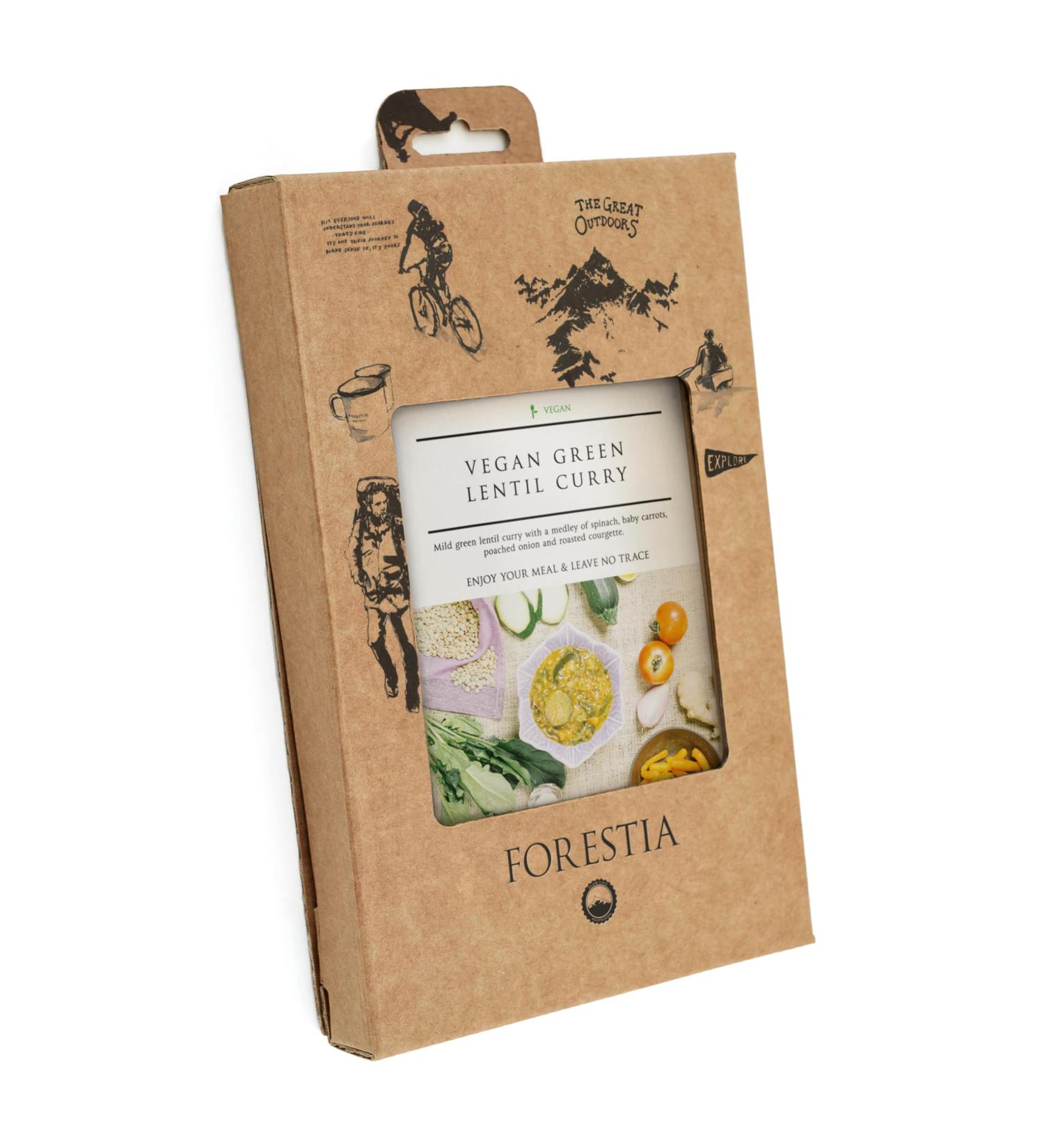 Forestia Veganes Curry with green lentils SH with self-warming bags slightly prepared trekking meal |Vegetarian main course |long -lasting camping emergency