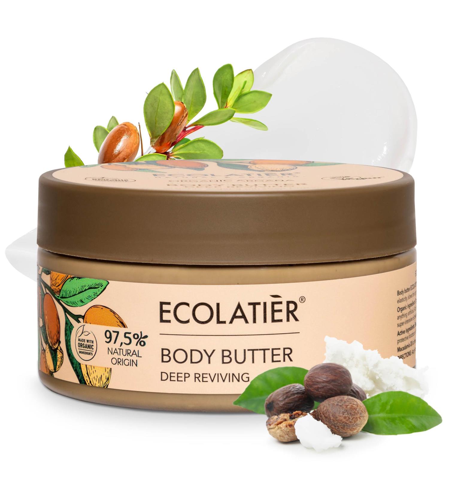 Deep Reviving Body Butter with Organic Argan Oil Ultra-Hydrating Vegan Moisturizer for Men & Women | 97.5% Natural Nourishing & Perfect for Dry Skin | 6.7 Fl Oz - Buy Online on GoSupps.com
