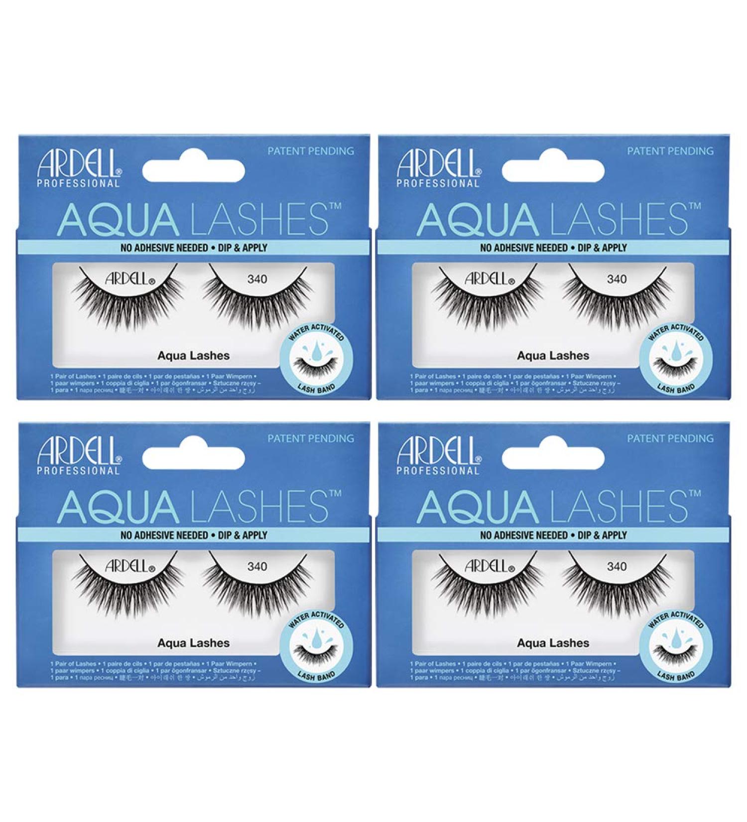 Ardell Aqua False Strip Lashes 340 - Water Activated Reusable Faux Lashes (4 Pack) - Buy Online on GoSupps.com