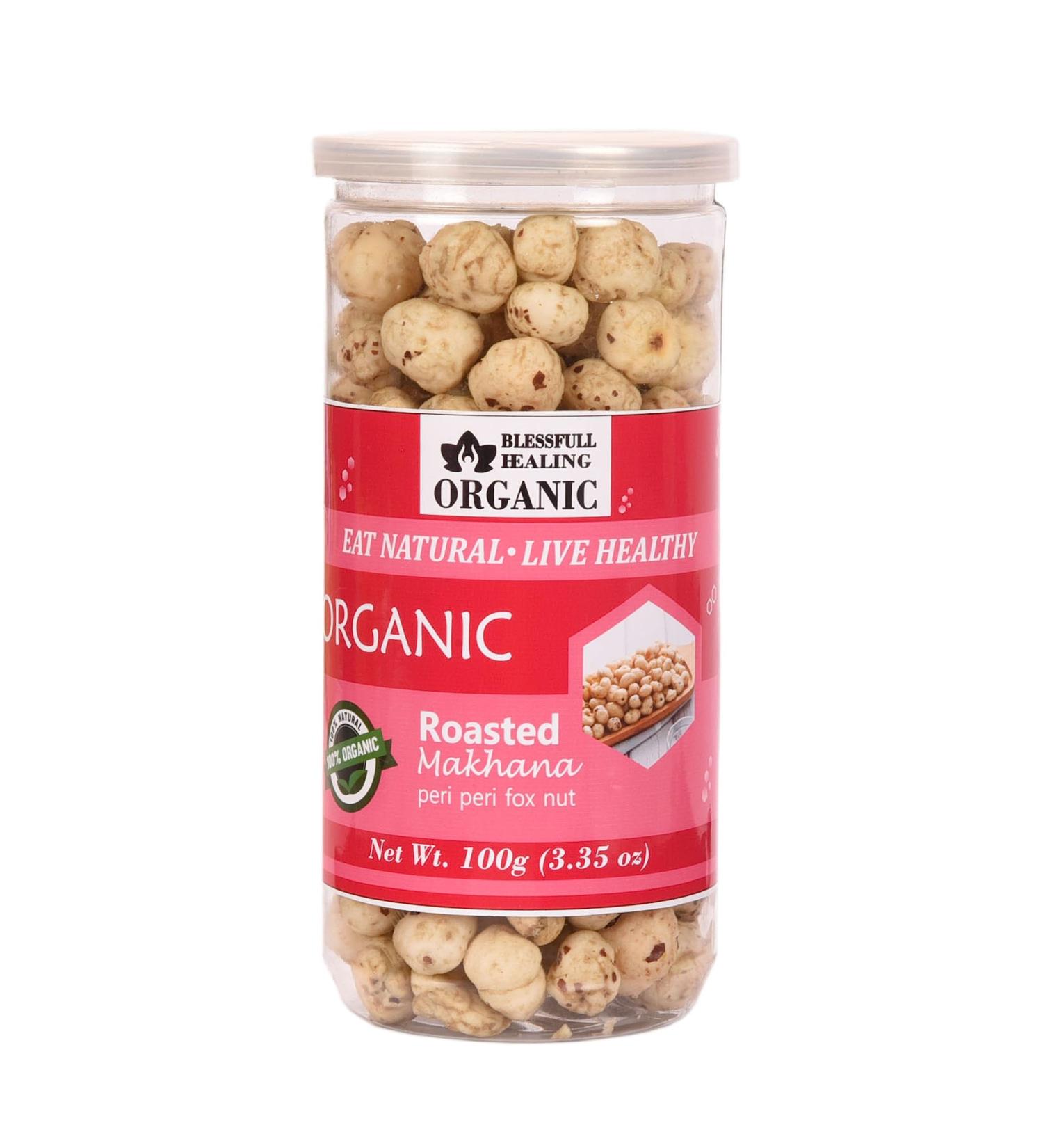 Buy Blessfull Healing Organic Roasted Peri Peri Makhana - 100g | Healthy Snack | International Shipping - Buy Online on GoSupps.com