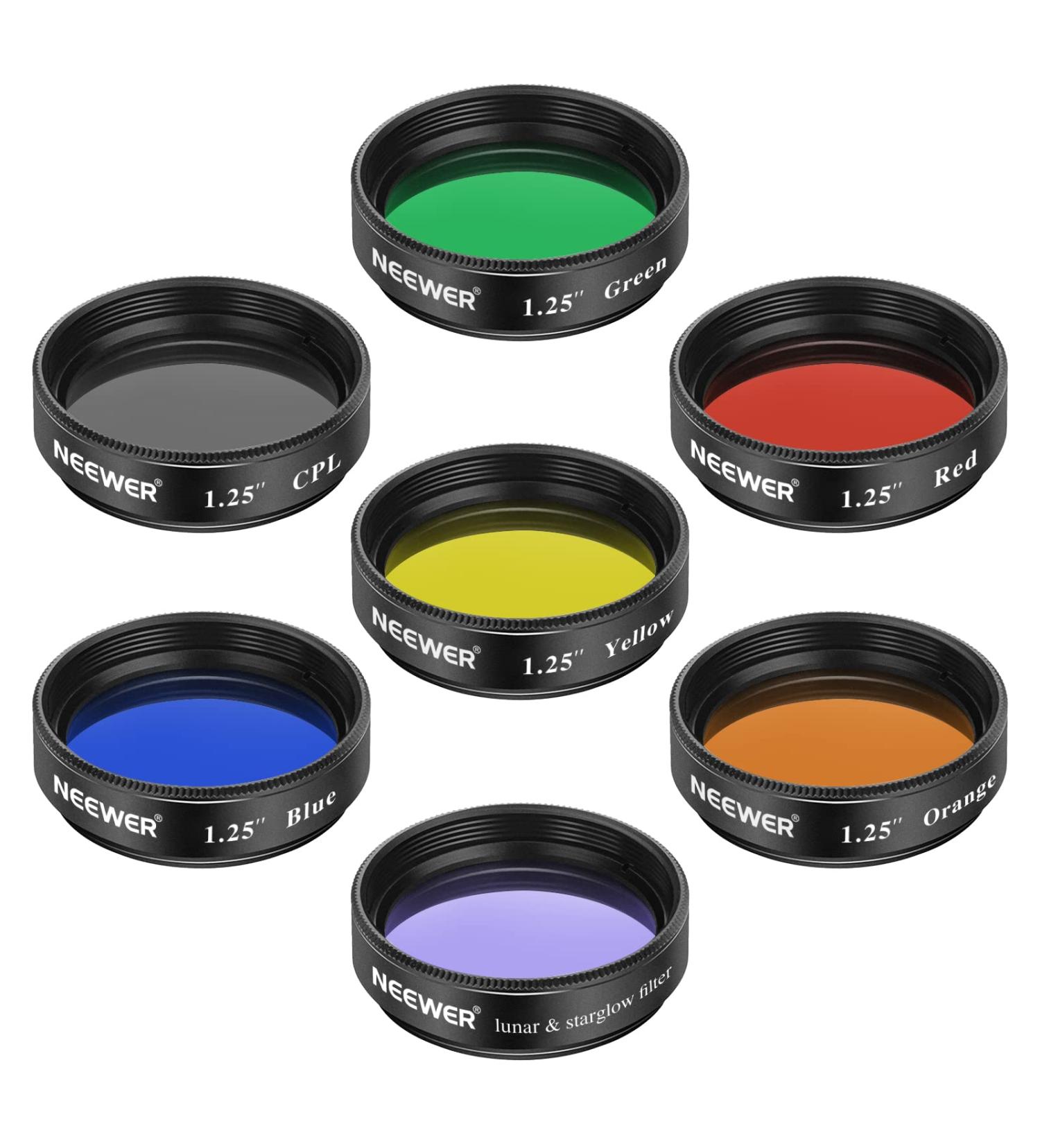 Neewer 1.25 Telescope Moon & CPL Filter + 5 Color Filters Set for Enhanced Lunar & Planetary Observation - Buy Online on GoSupps.com