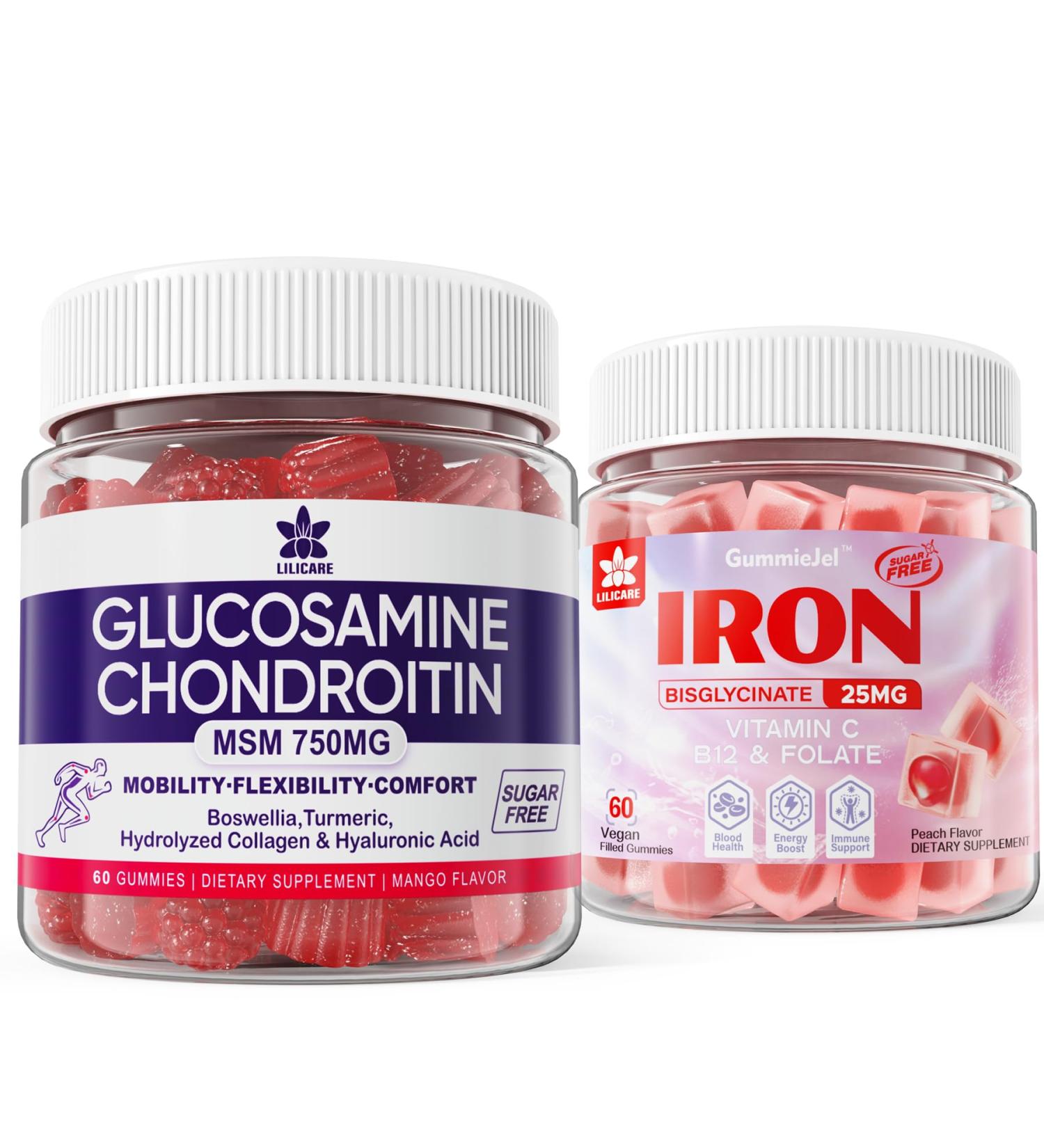 LILICARE Glucosamine Chondroitin Gummies + Iron Supplement for Women - Buy Online on GoSupps.com