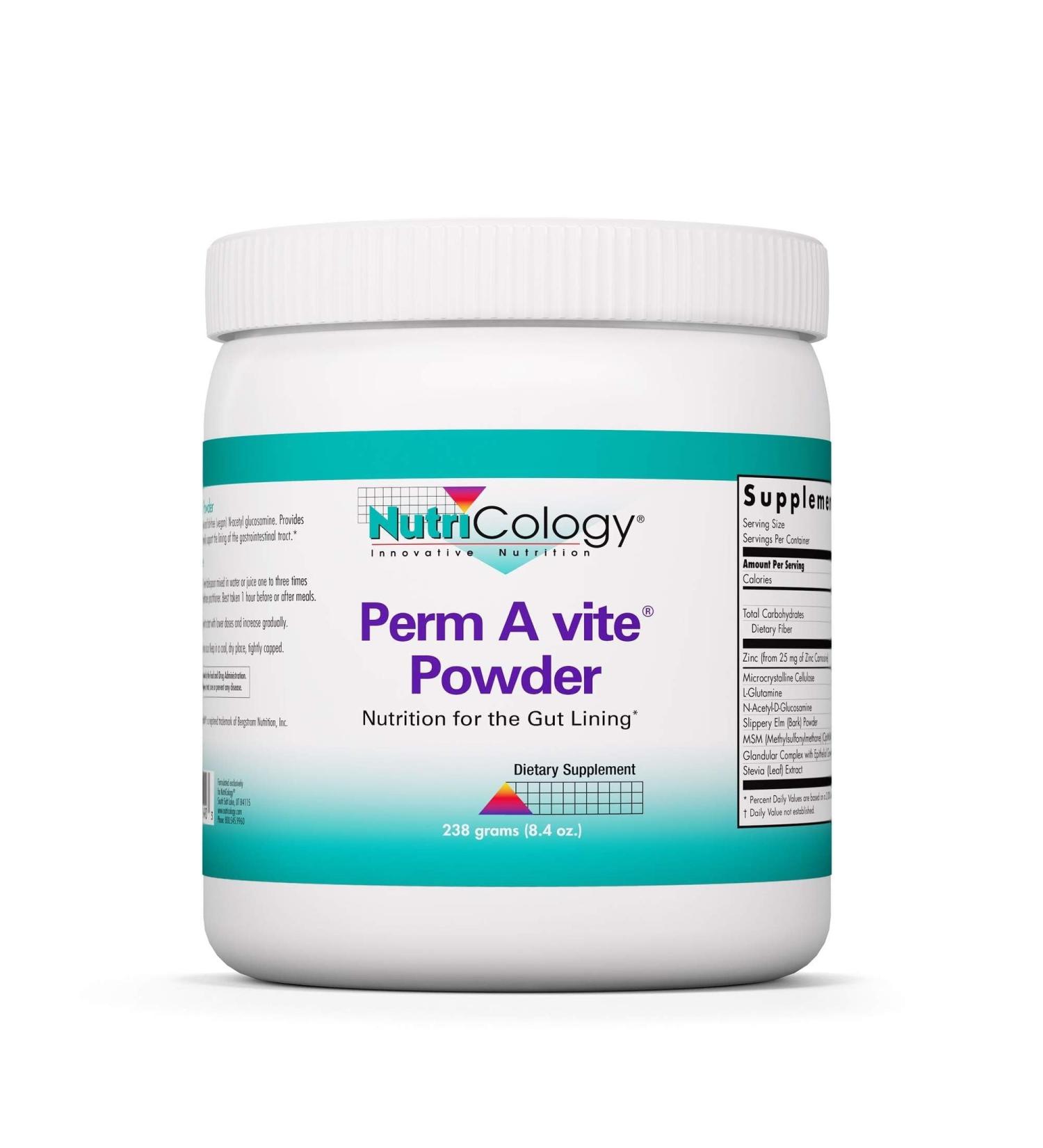 Nutricology Perm A Vite Powder - Gut Health for Men & Women L-Glutamine Slippery Elm - 8.4 Oz - Buy Online on GoSupps.com