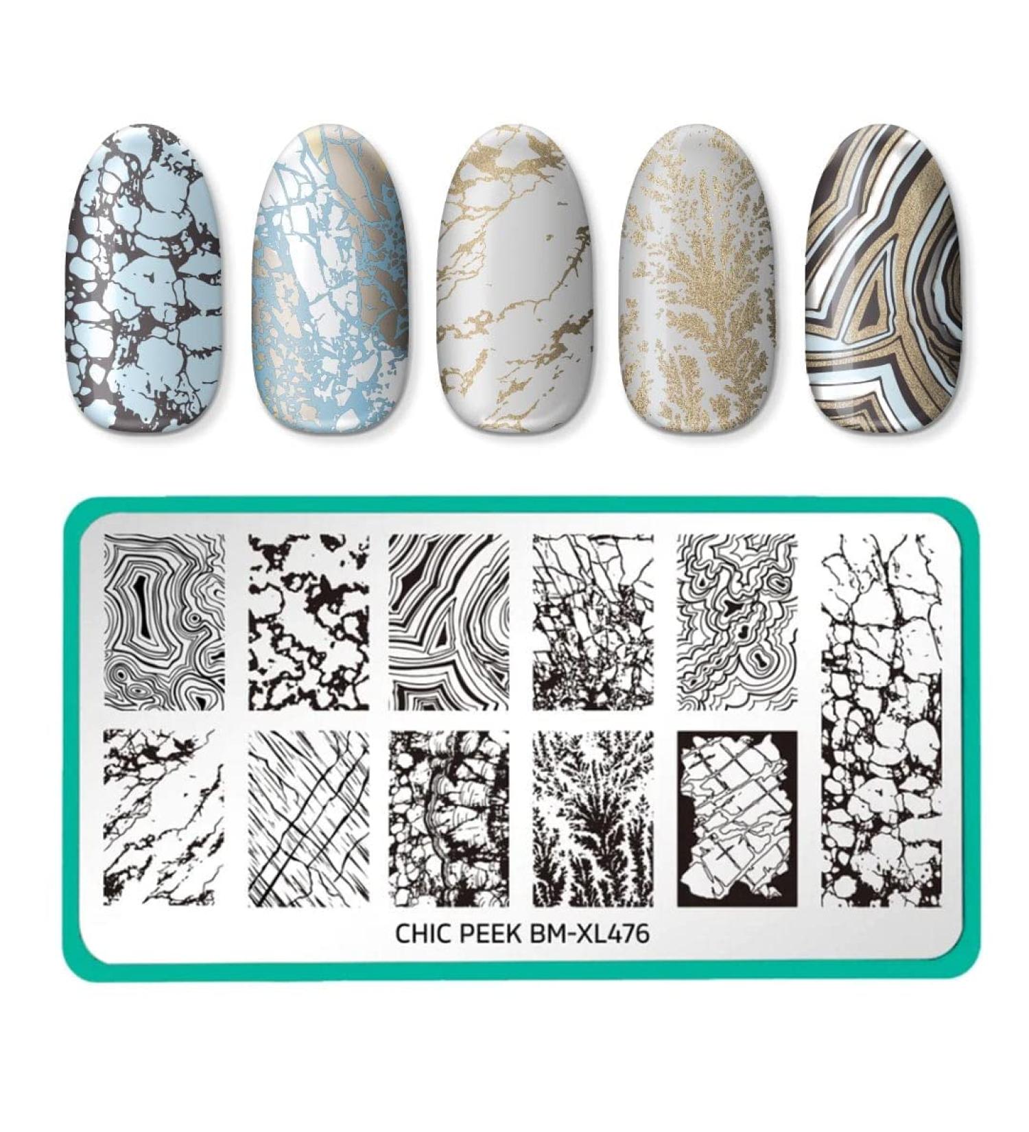 Maniology Heart of Stone Nail Stamping Plate (BM-XL476) - Chic Marble Nail Designs & Crystals | Ship Worldwide - Buy Online on GoSupps.com