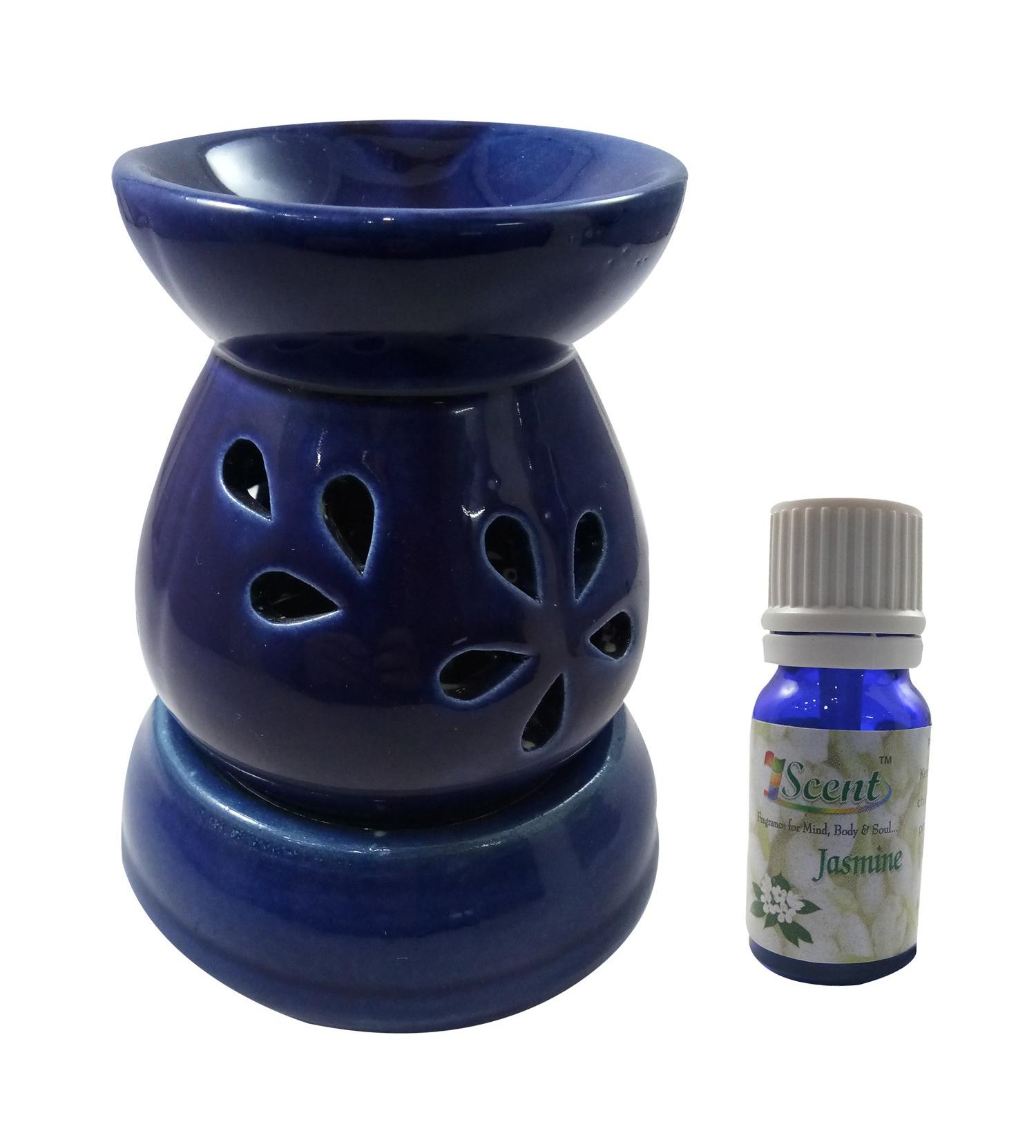 India Meets India Thanksgiving Handicraft Ceramic Essential Oil Diffuser and 10ml Lotus Essential Oil Aroma Diffuser Aromatherapy Diffusers Best Gifting Made by Awarded Indian Artisan - Buy Online on GoSupps.com
