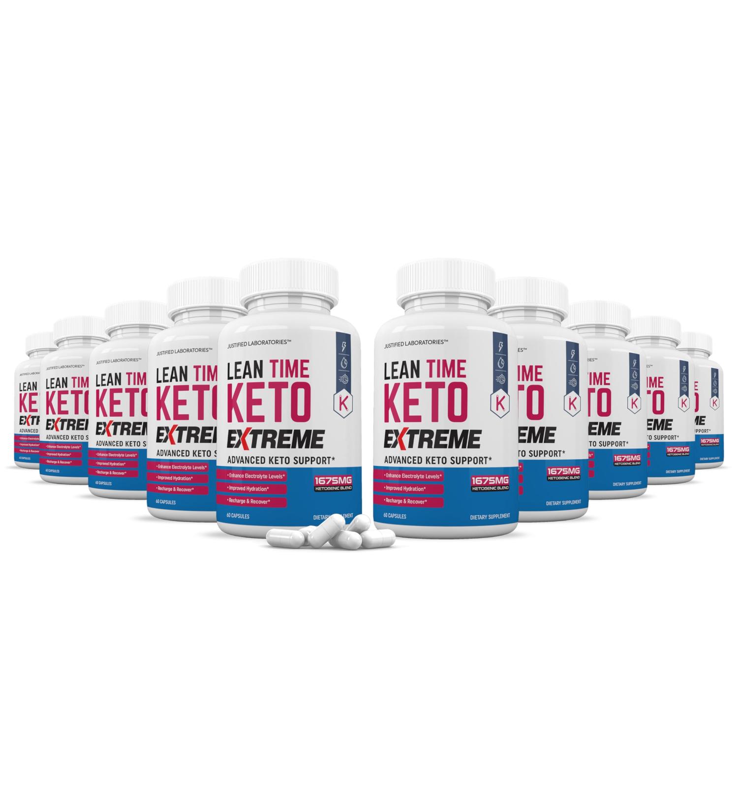 (10 Pack) Lean Time Extreme Keto Pills 1675MG New & Improved Formula Contains Apple Cider Vinegar Extra Virgin Olive Oil Powder Green Tea Leaf 600 Capsules - Buy Online on GoSupps.com