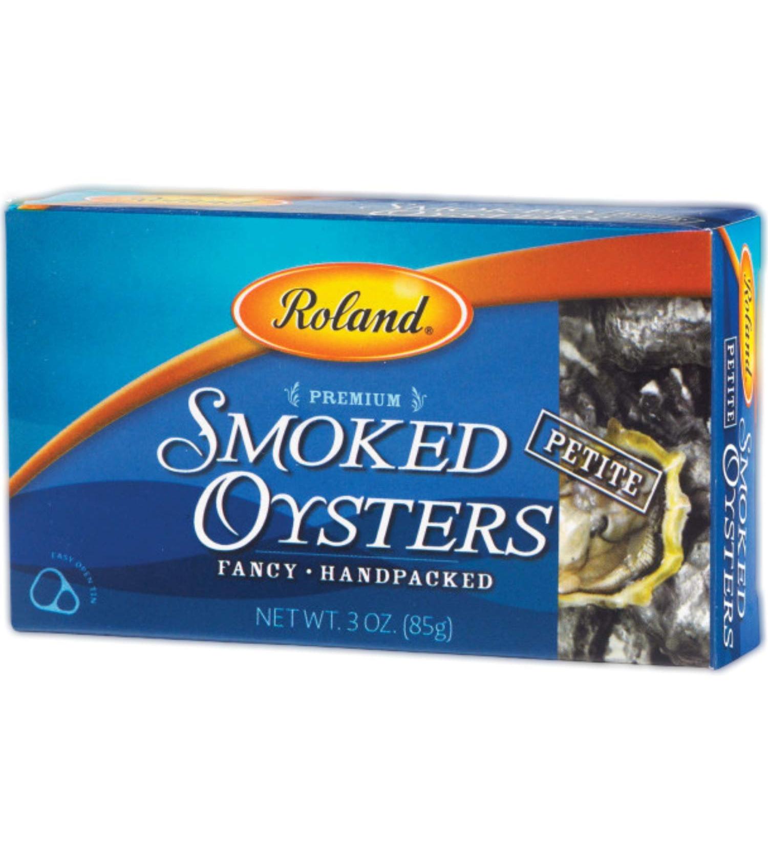 Roland Foods Smoked Petite Oysters in Oil - Wild Caught 3oz Tin (Pack of 10) - Buy Online on GoSupps.com