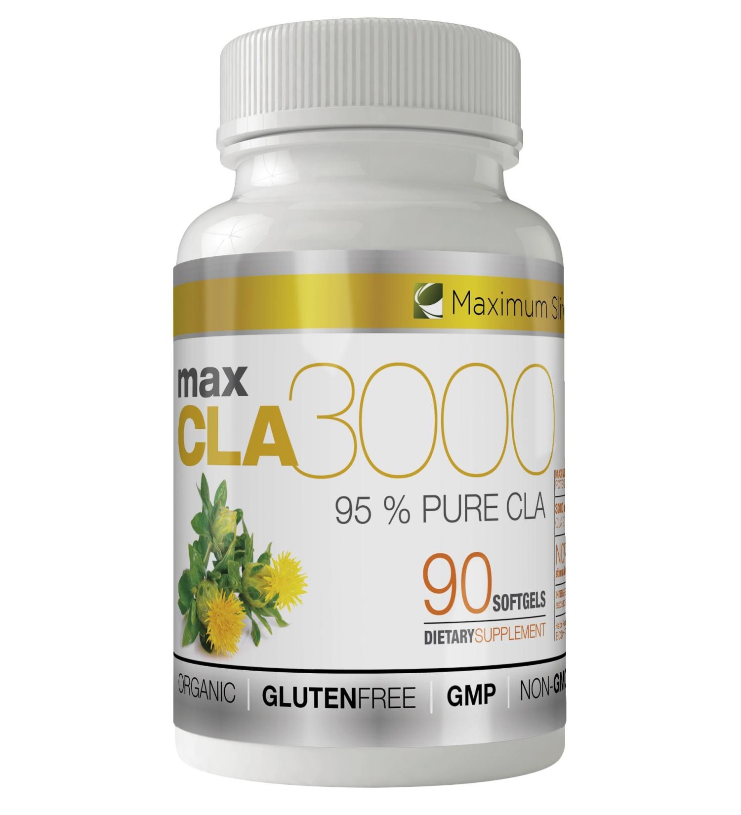 MAX CLA 3000: High Potency Natural Weight Loss & Muscle Enhancement - 95% Pure CLA - 90 Count - Buy Online on GoSupps.com