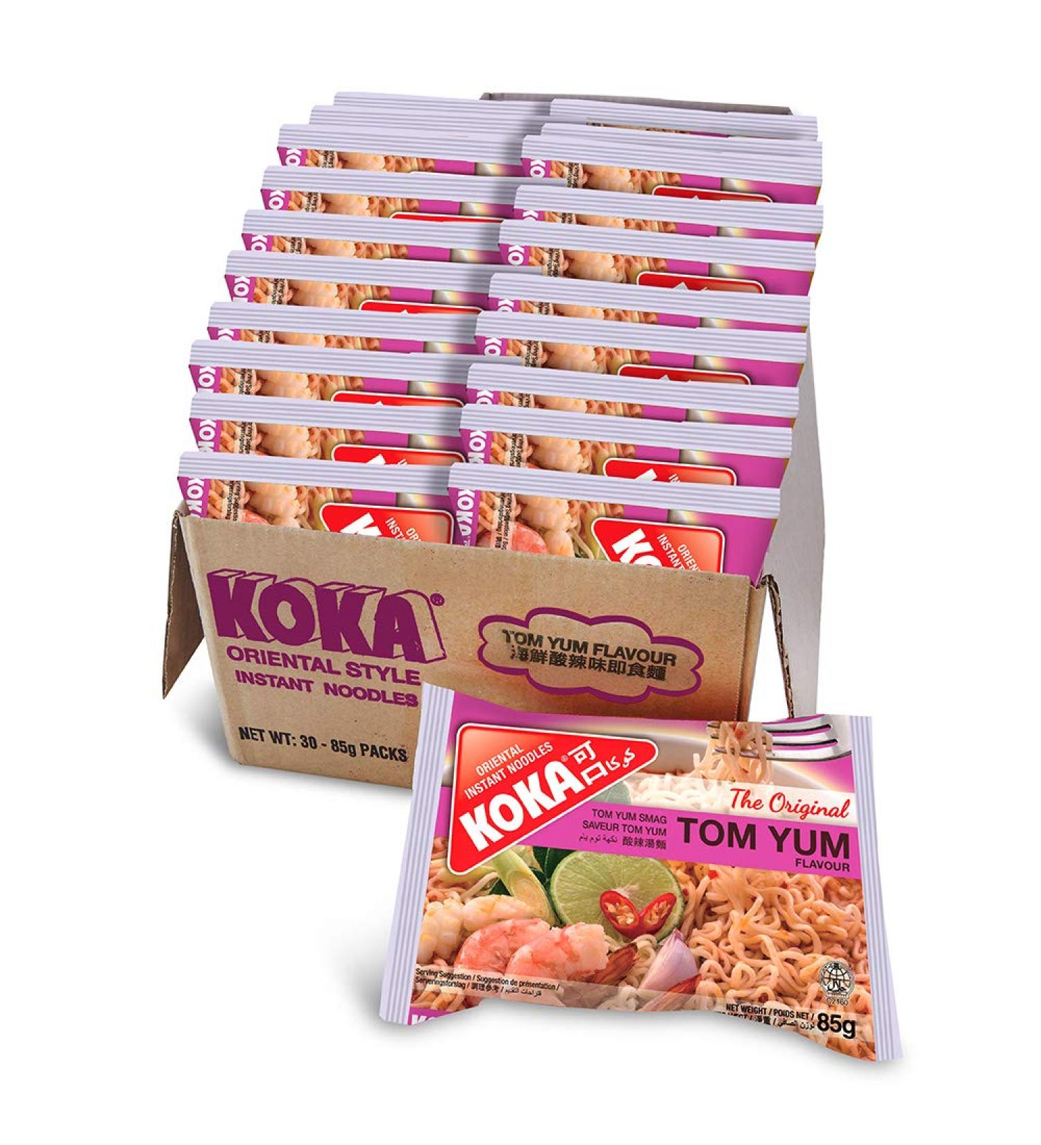 Koka Oriental Instant Noodles The Original Tom Yum Flavour (Pack of 85G X 30Pcs) - Buy Online on GoSupps.com