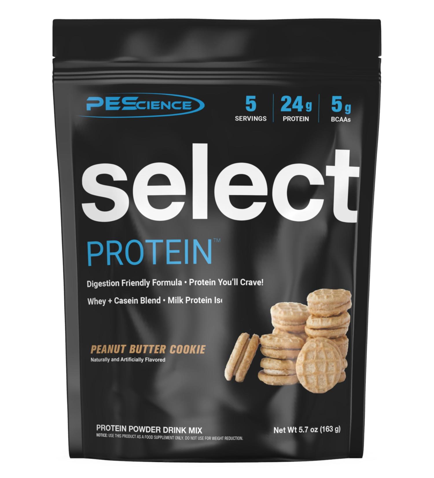 PEScience Select Protein Powder, Whey and Casein Blend, Clean Protein Powder for Women and Men, Low Calorie, Low Carb, Keto Friendly, Gluten Free - Peanut Butter Cookie - 5 Servings - Buy Online on GoSupps.com