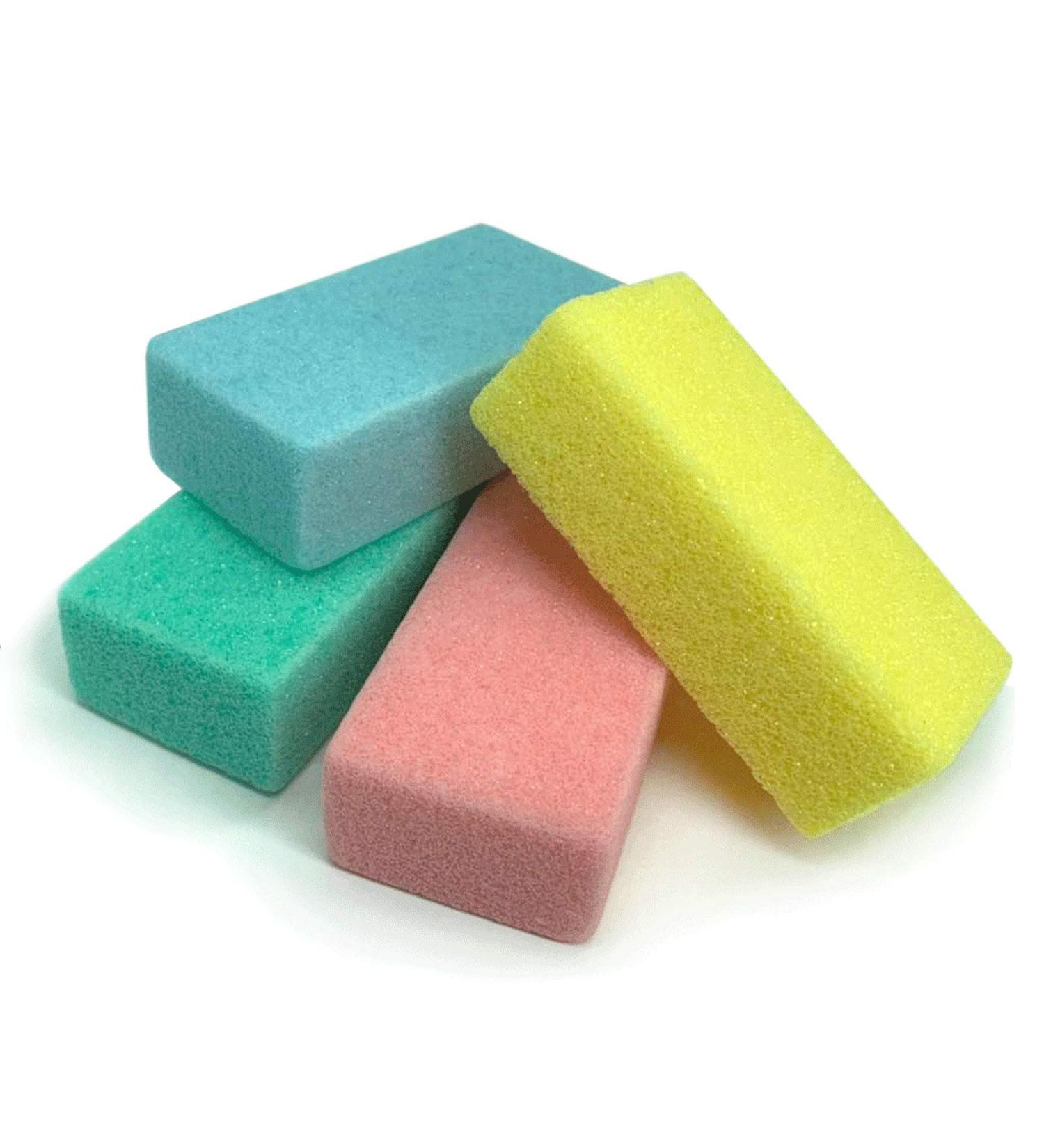 Pumice Sponge for Feet - Ultimate Pedicure Stone Callus Remover & Foot Scrubber - 4 Pack Assorted Colors - Buy Online on GoSupps.com