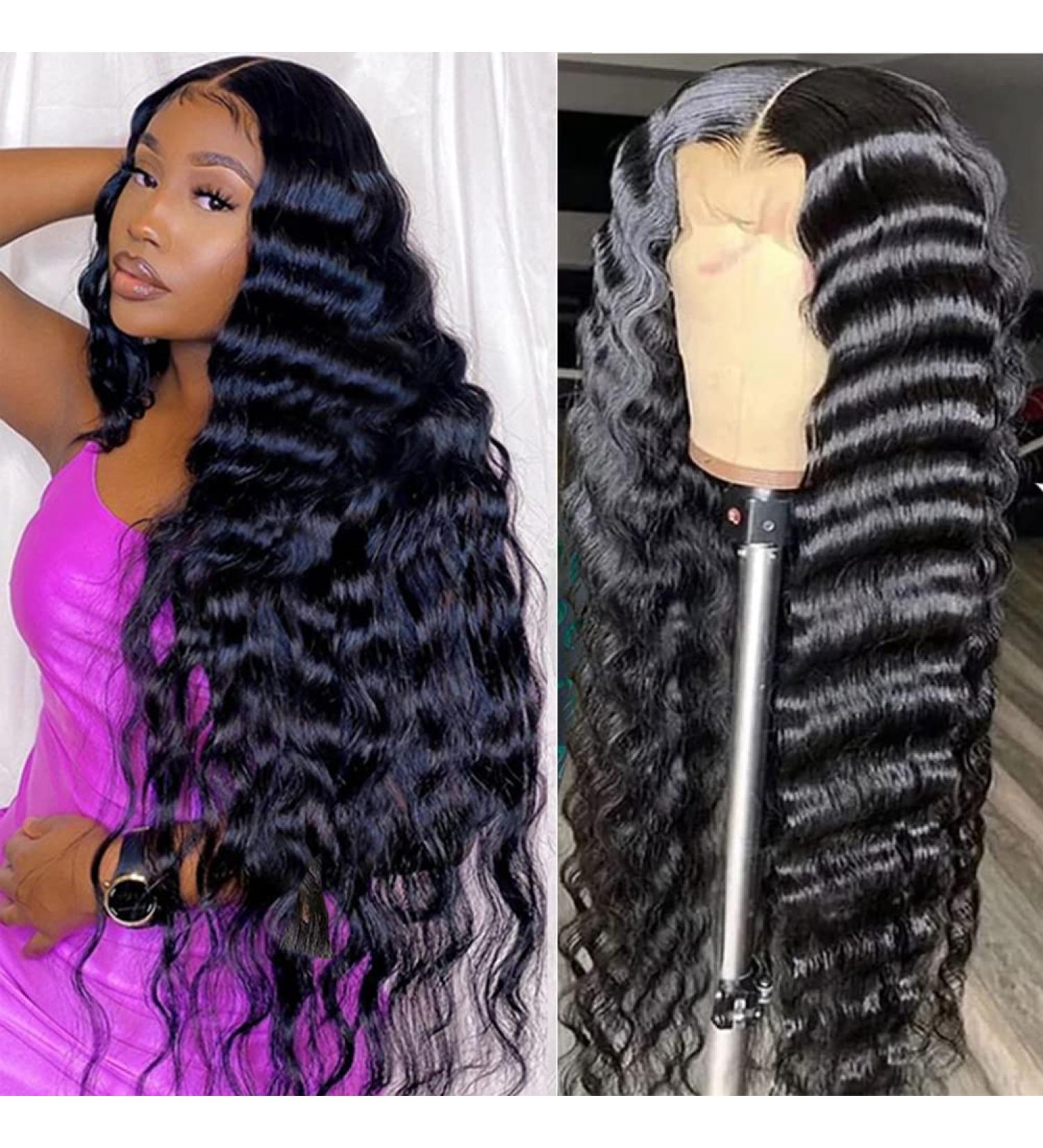 24 Inch Brazilian Virgin Loose Wave Lace Front Wig | Pre Plucked 13x4 HD Lace Frontal Wig for Black Women - 180% Density - Buy Online on GoSupps.com