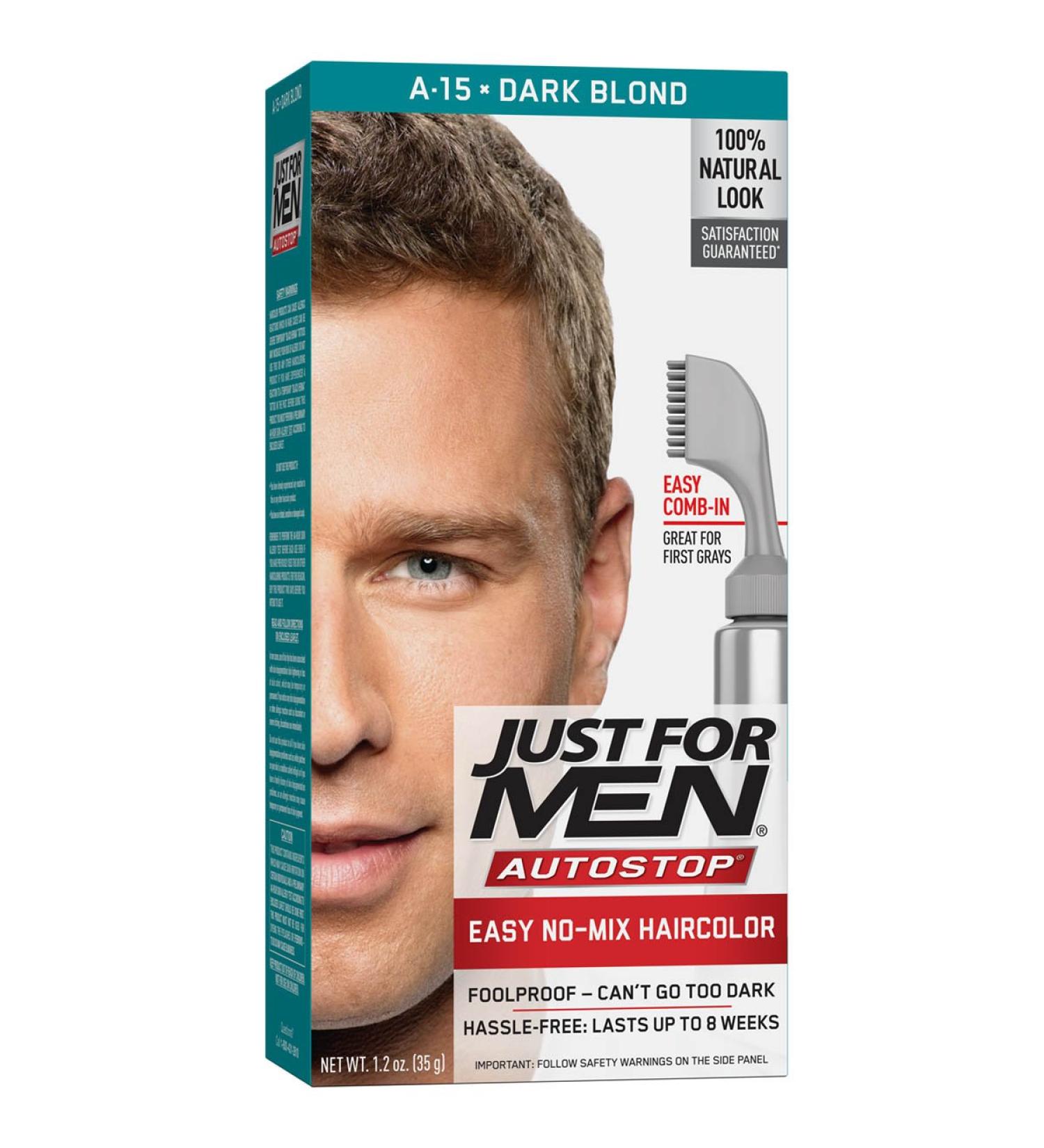 Just for Men AutoStop Dark Blond Hair Color A-15 - 1.2 oz | Easy Hair Dye for Men - Buy Online on GoSupps.com