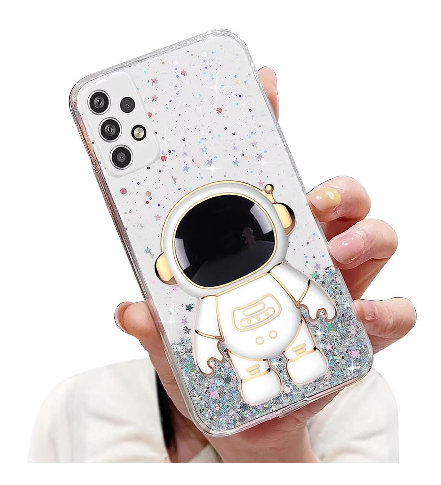Tivenfezk Nadoli for Samsung Galaxy A32 5G - Astronaut Hidden Stand Cap Glitter Silicone Bling Transparent Protective Cover - Buy Online on GoSupps.com