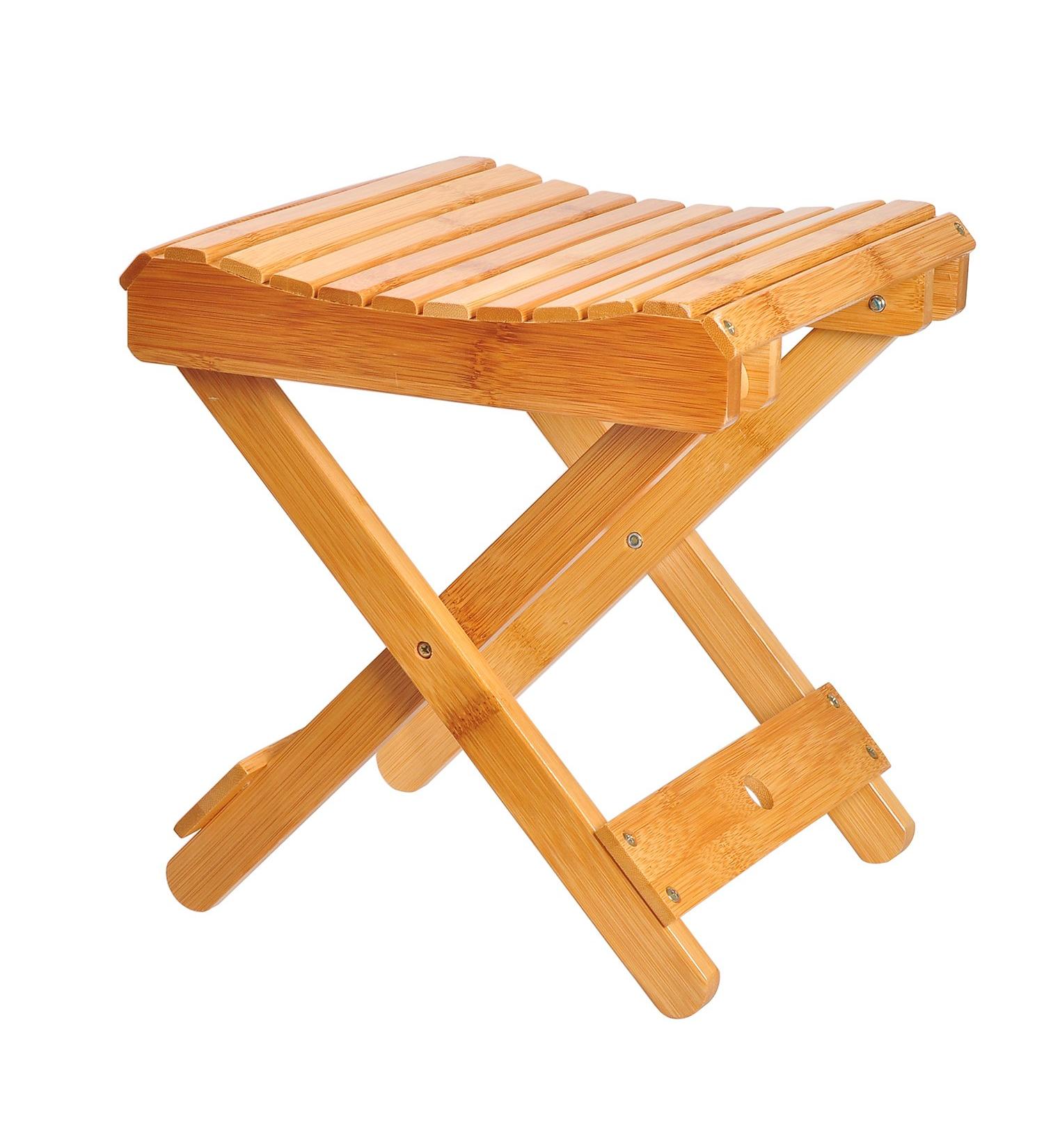 Ecrocy Bamboo Folding Shower Step Stool - 12 Height - Foot Rest & Leg Shaving - Fully Assembled - Buy Online on GoSupps.com