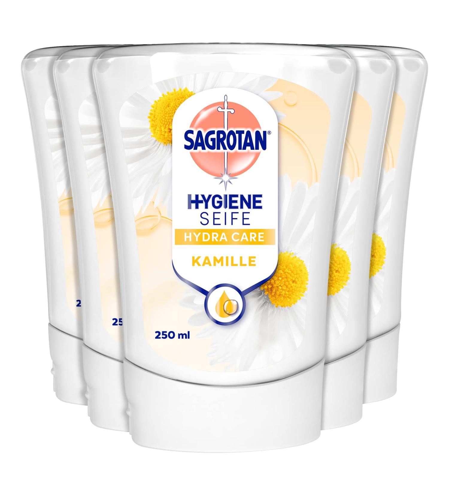 Sagrotan No-Touch Fuss Flower & Chamomile Soap - 5 x 250 ml Automatic Dispenser Hand Soap - Ideal for Easy Hygiene - Buy Online on GoSupps.com