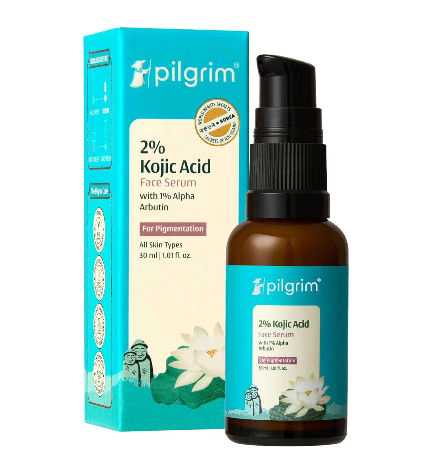 Pilgrim Face Serum for Uneven Tone & Dark Spots with 1% Alpha Arbutin | Lightweight Daily Serum for Smooth Even-Looking Skin | Suitable for All Skin Types | 1.01 Fl Oz (30ml) - Buy Online on GoSupps.com