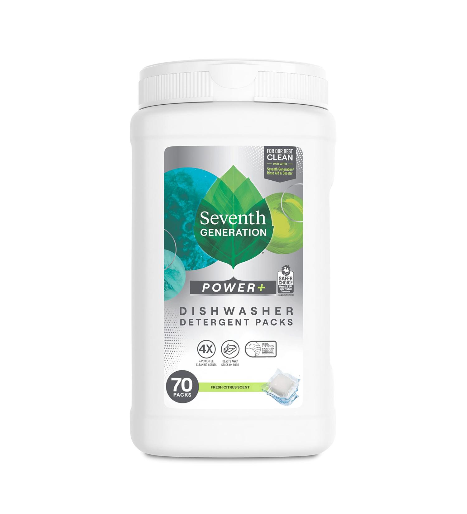 Seventh Generation Ultra Power Plus Dishwasher Detergent Packs - Fresh Citrus Scent - 70 Count - Buy Online on GoSupps.com