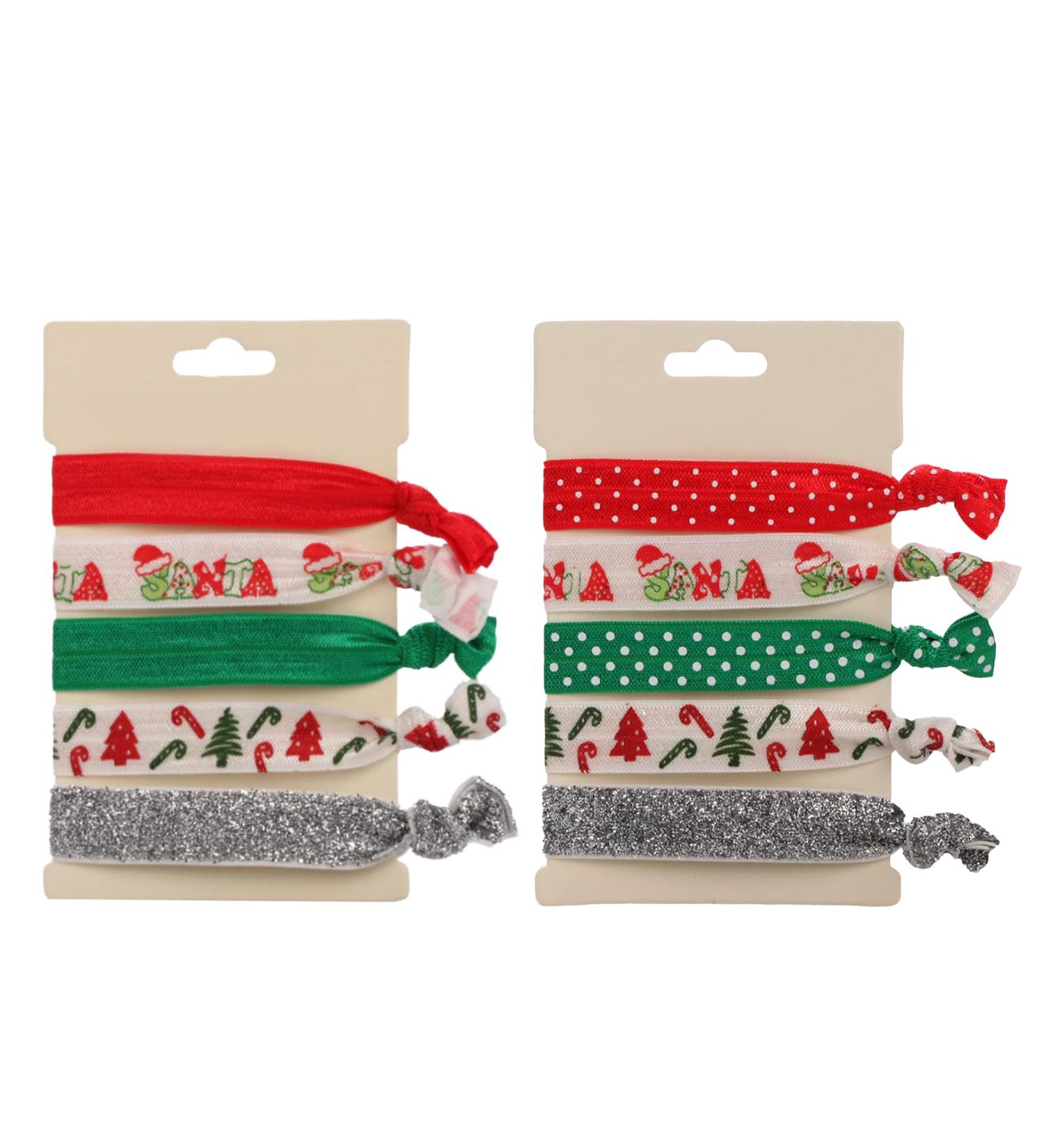 Miaija 10Pieces Christmas Elastic Hair Ties Colorful Ponytail Holder Hair Band Mixed Pattern Xmas Hair Decoration for Girls and Woman Party Favors Gifts - Buy Online on GoSupps.com