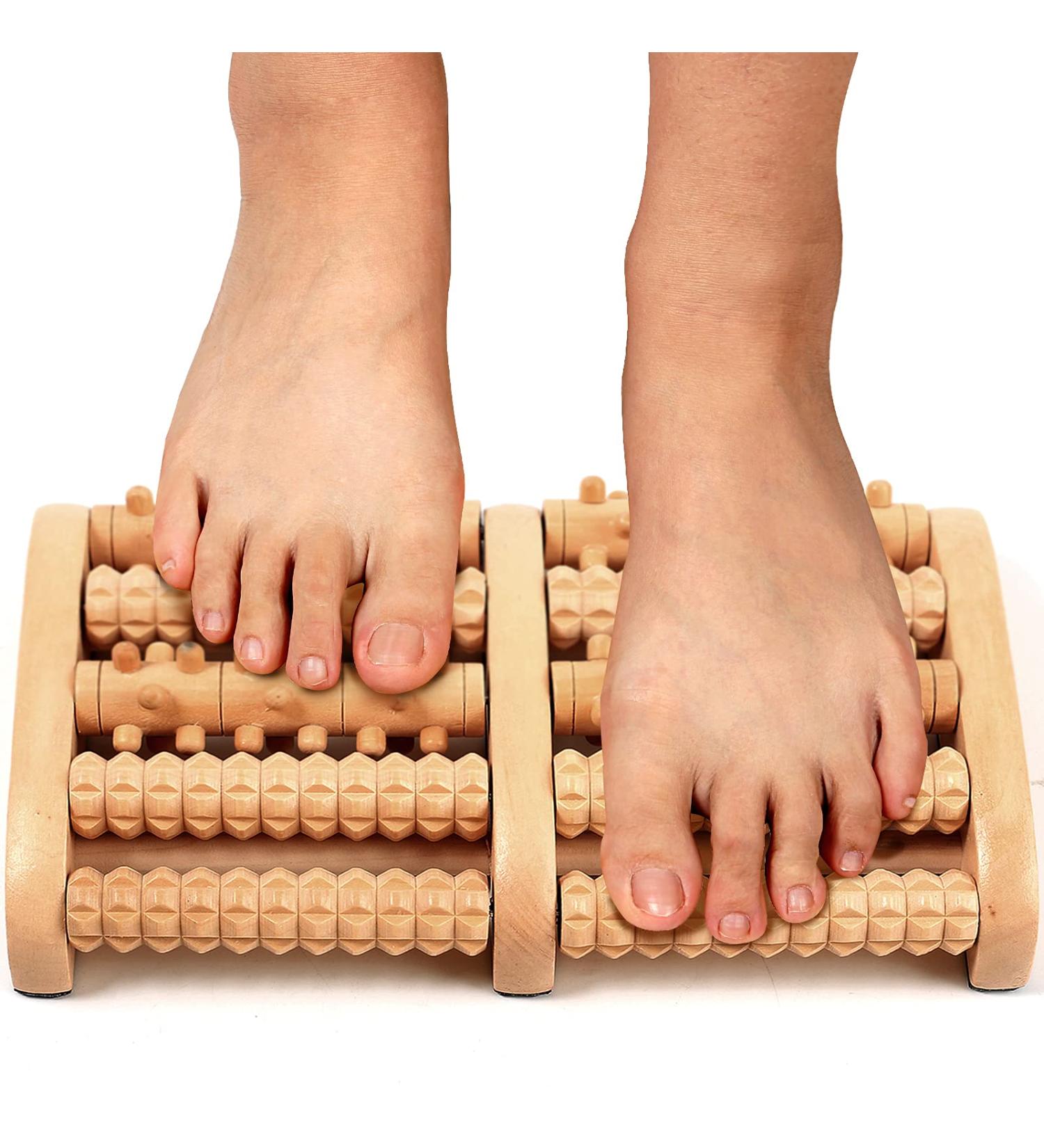 Wooden Foot Massager Roller for Plantar Fasciitis Relief - Stress Relief Tool for Heel & Arch Pain - Practical Gifts for Men & Women - Buy Online on GoSupps.com
