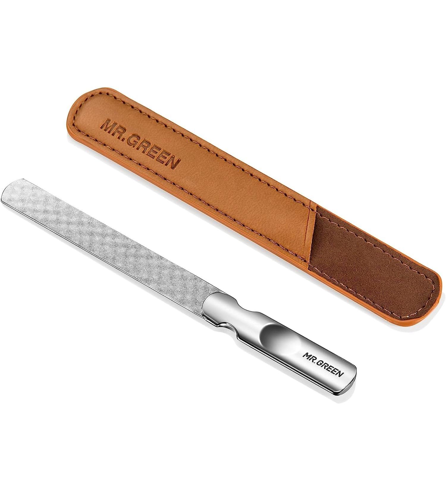 Stainless Steel Nail File with Anti-Skid Handle and Leather Case Double Sided Grits and Superior Quality Files Nails Easily for Men and Woman Environmentally Friendly UK-Mr-2105 - Buy Online on GoSupps.com