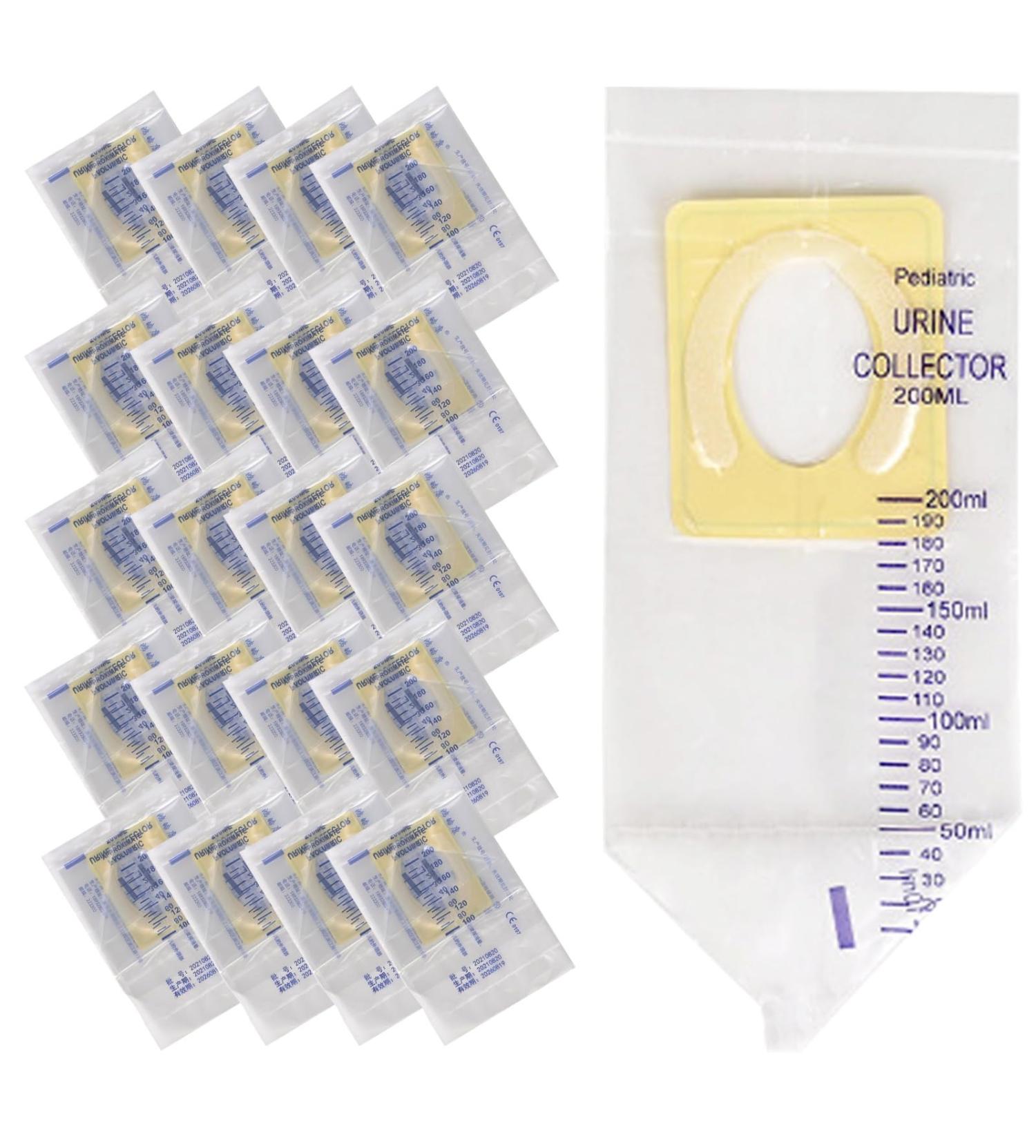 PoLmEr 20 Pcs Pediatric Urine Bag Collector Sterile 200 ml Clear Pee Holder for Urinary Incontinence for Children & Baby - Buy Online on GoSupps.com