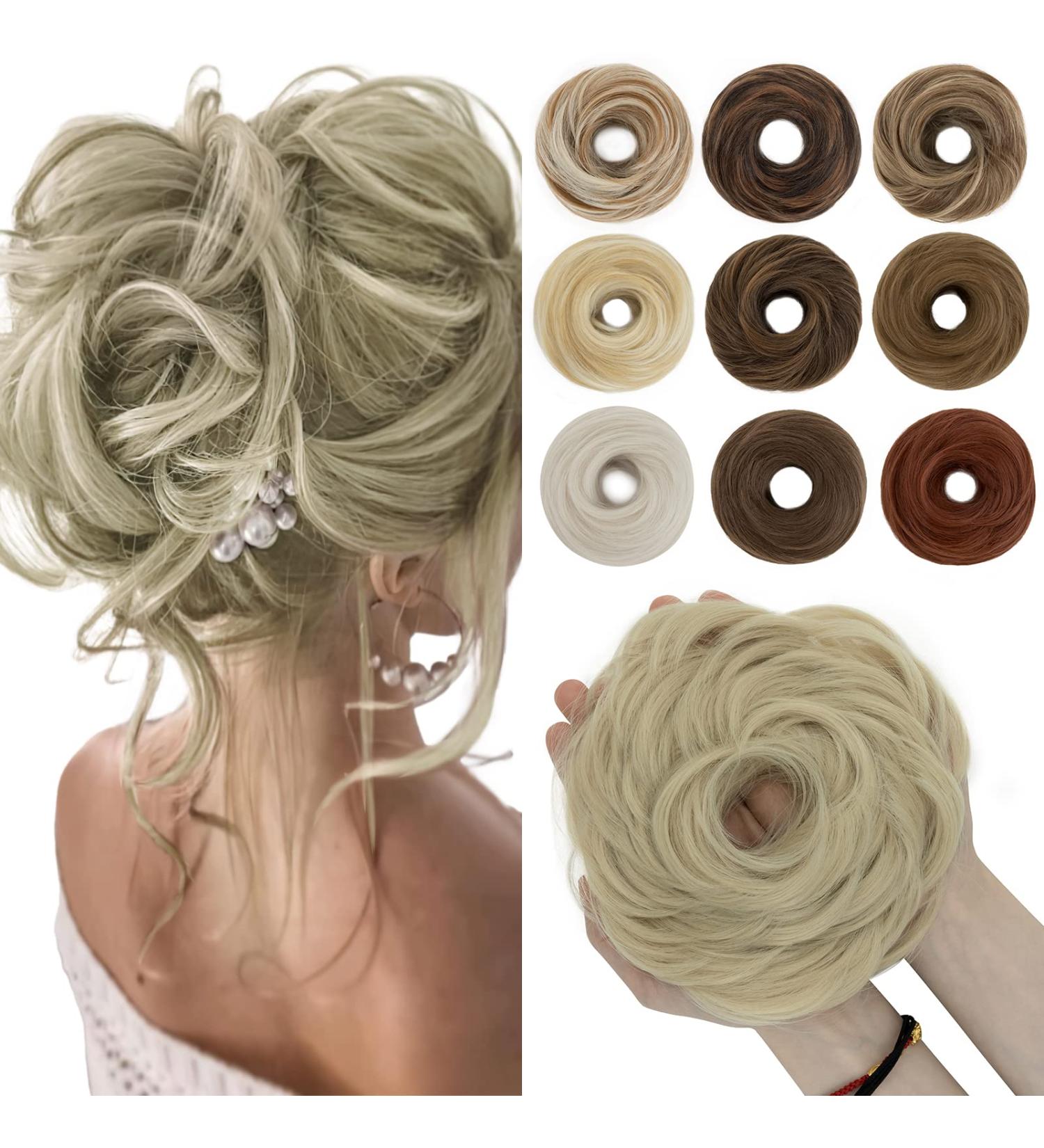 Buy SEGO Large Bun Hairpiece with Elastic Band - Blonde Hair Extensions & Ponytail Braids for Women - Perfect Hair Tie for Effortless Style - Buy Online on GoSupps.com